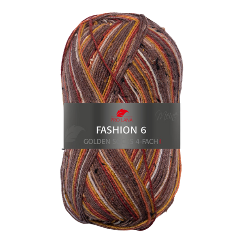 Siūlai Pro Lana Golden Socks Fashion 6 "Cinamono - oranžinė"