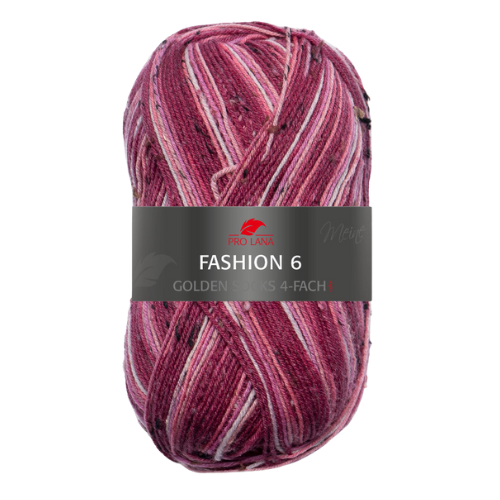 Siūlai Pro Lana Golden Socks Fashion 6 "Bordo - ciklameno"