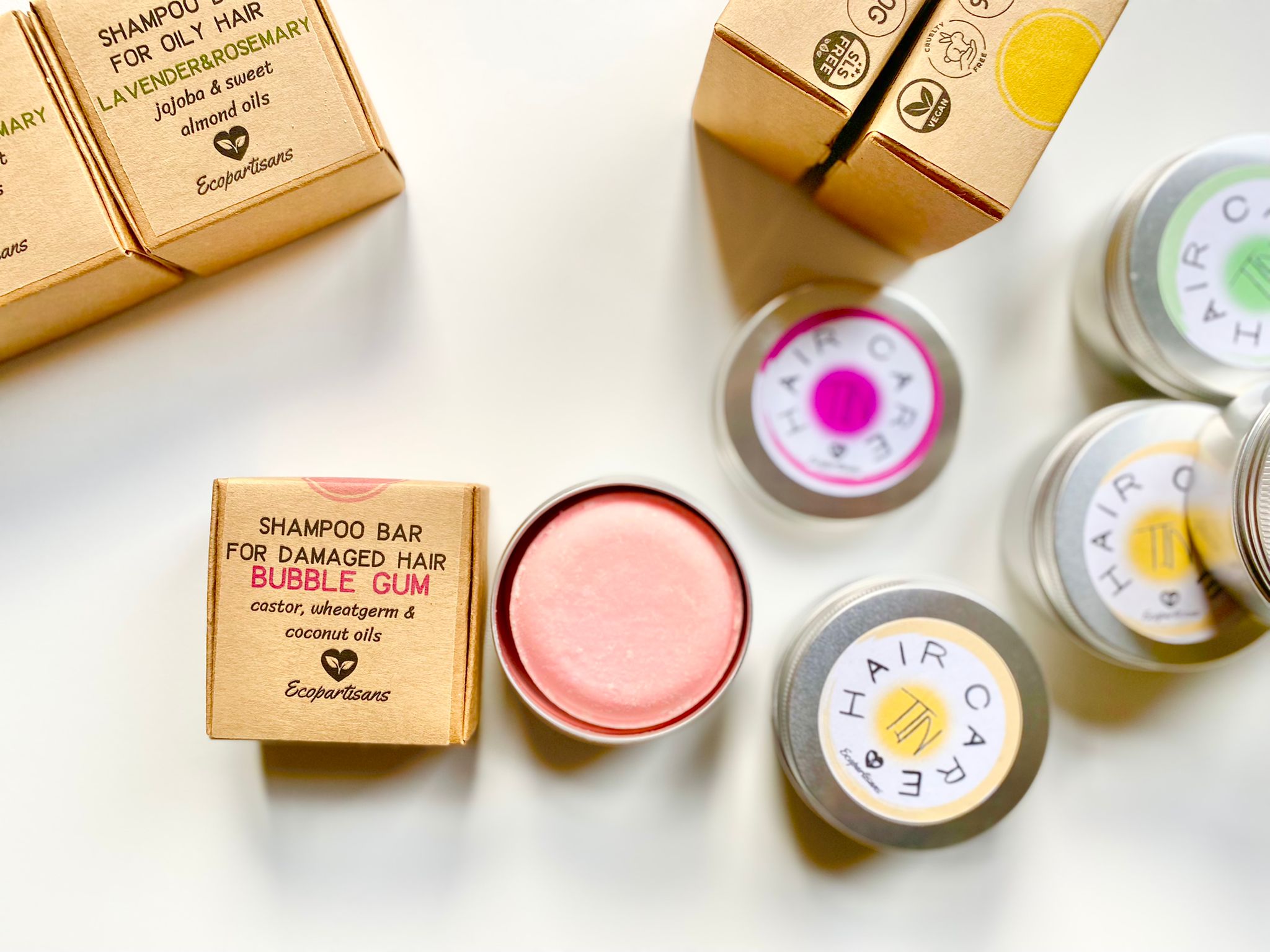 Tins/travel containers for haircare bars