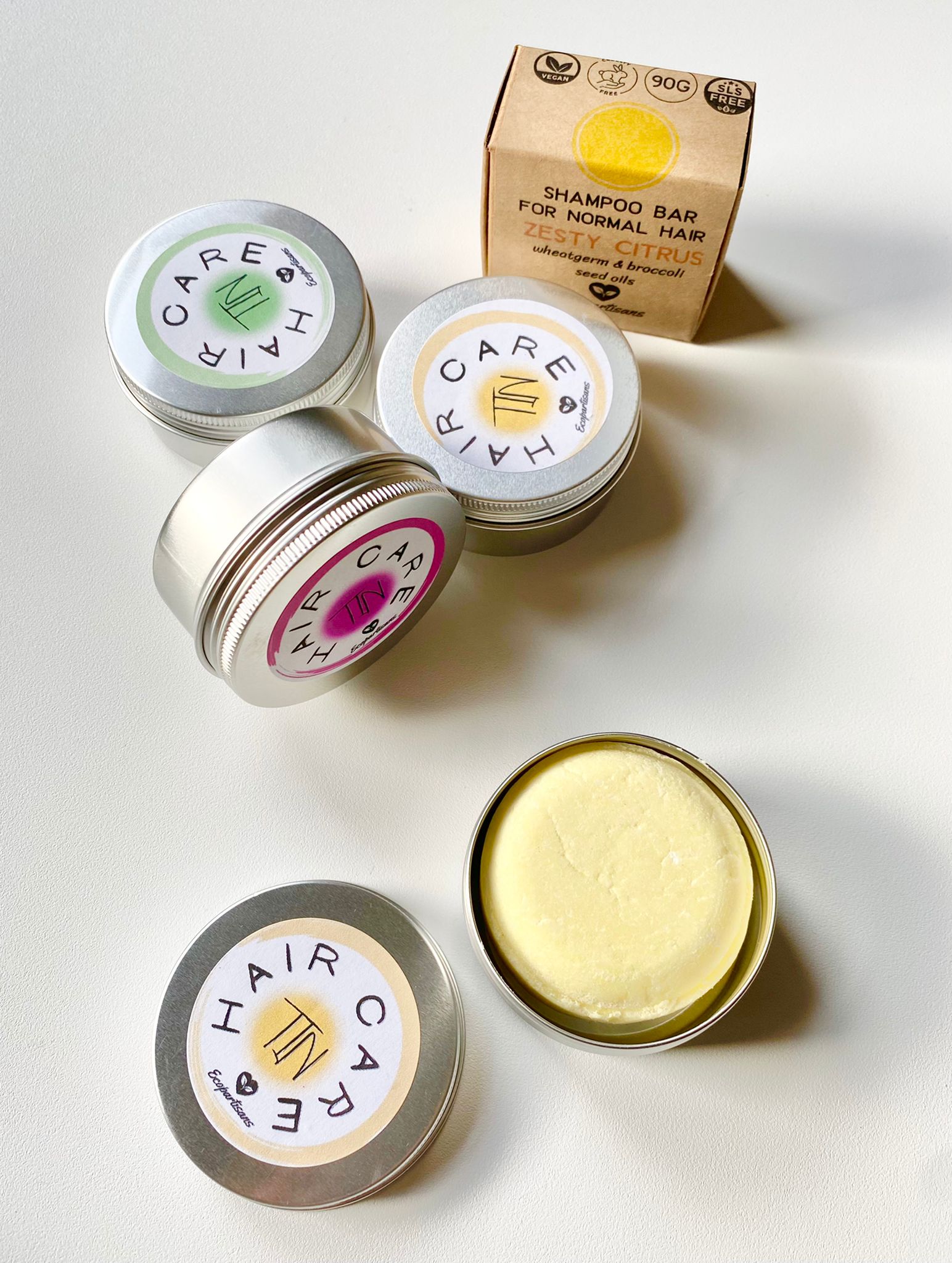 Tins/travel containers for haircare bars