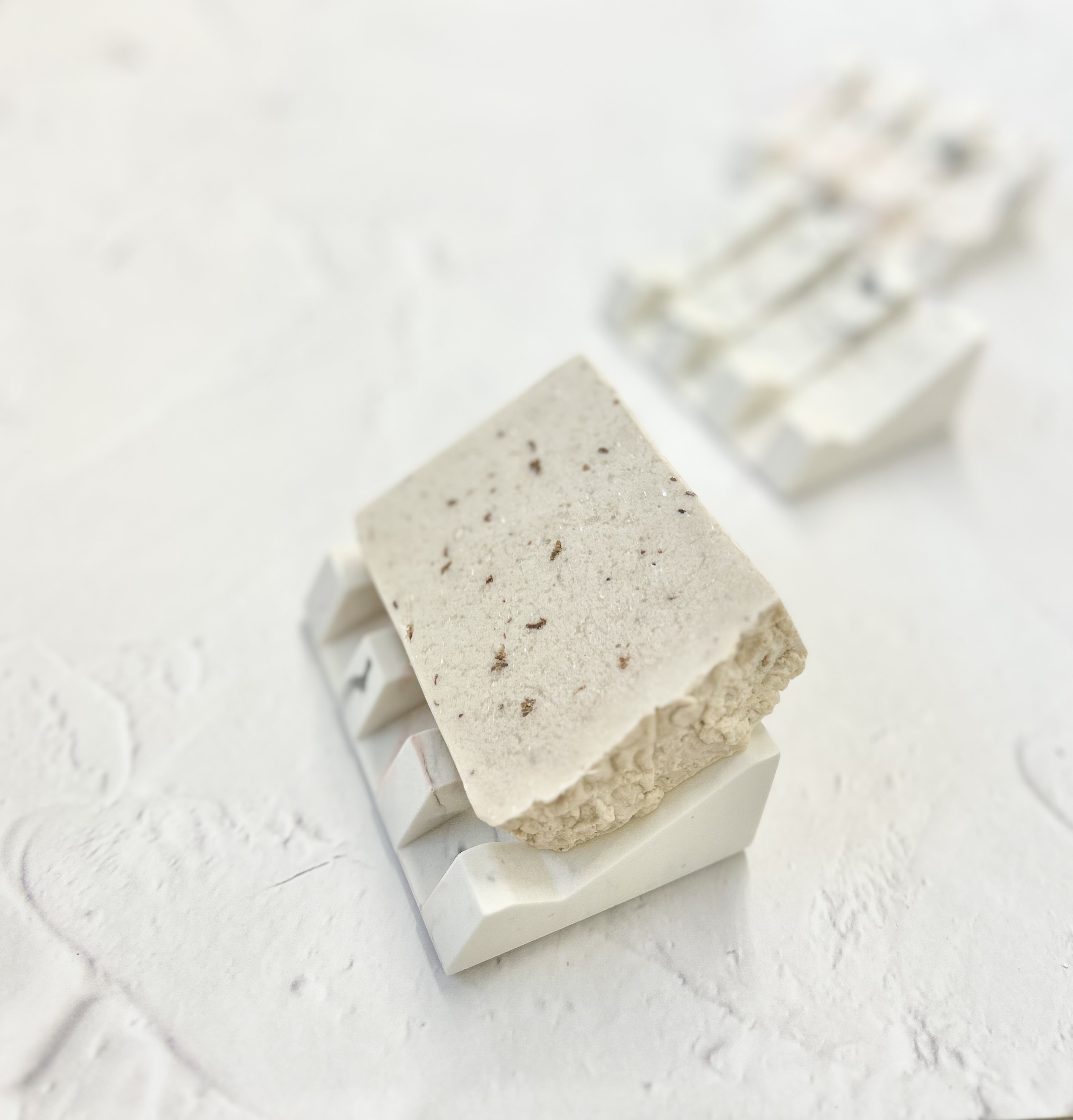 SOAP/SHAMPOO DISH made from jesmonite grey & pink marble