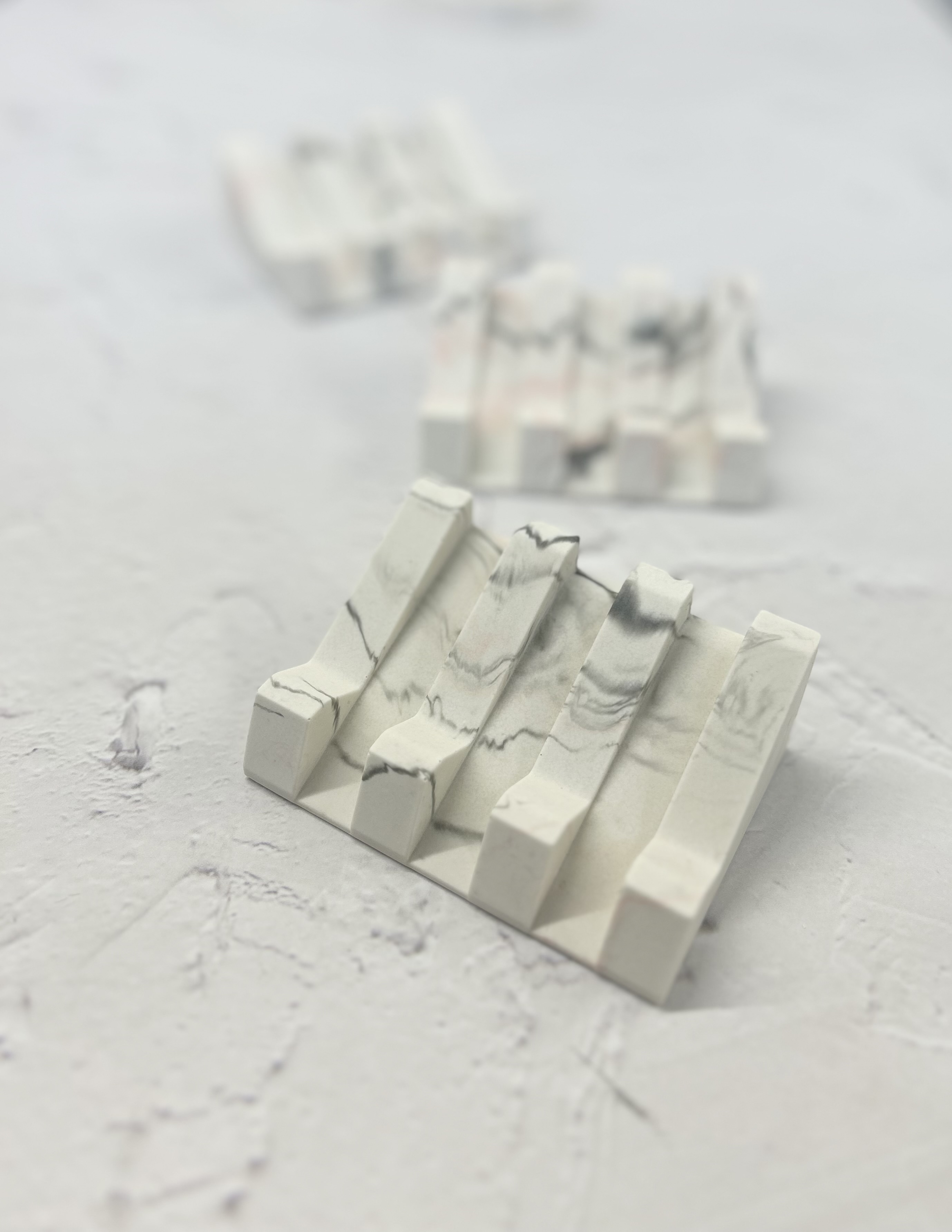 SOAP/SHAMPOO DISH made from jesmonite grey & pink marble