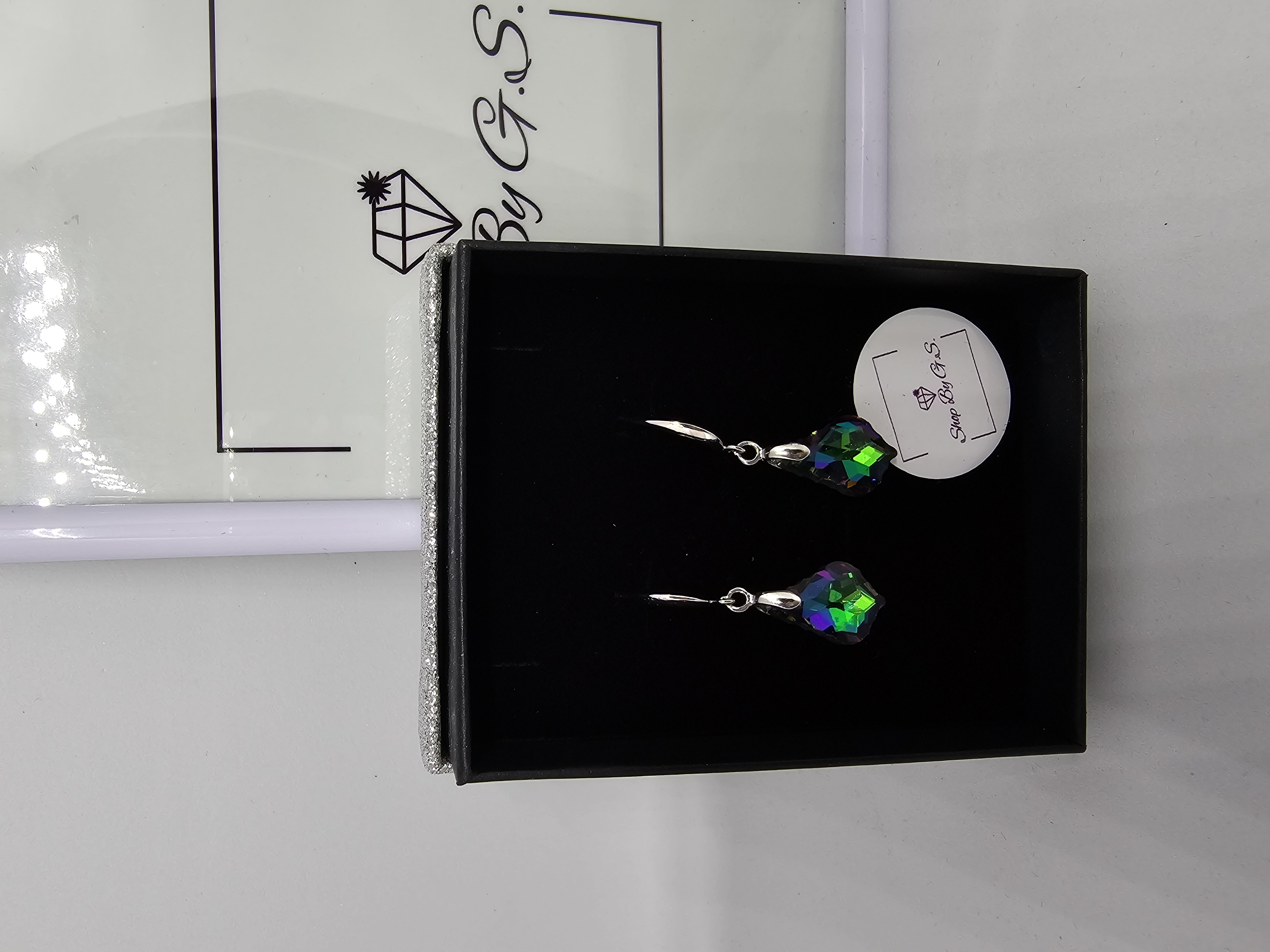 Auskarai - spalvoti swarovski