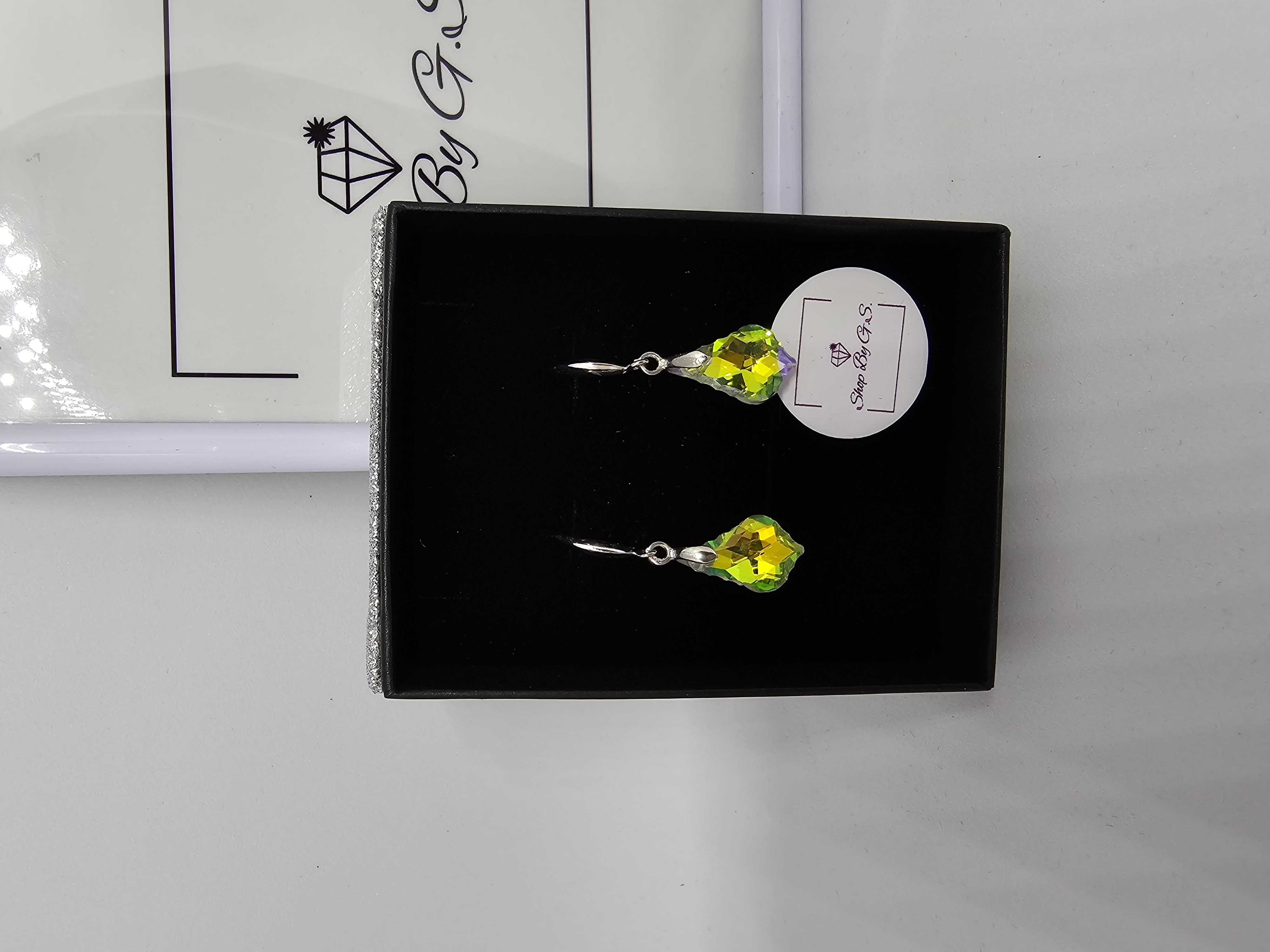 Auskarai su swarovski kristalais - geltona