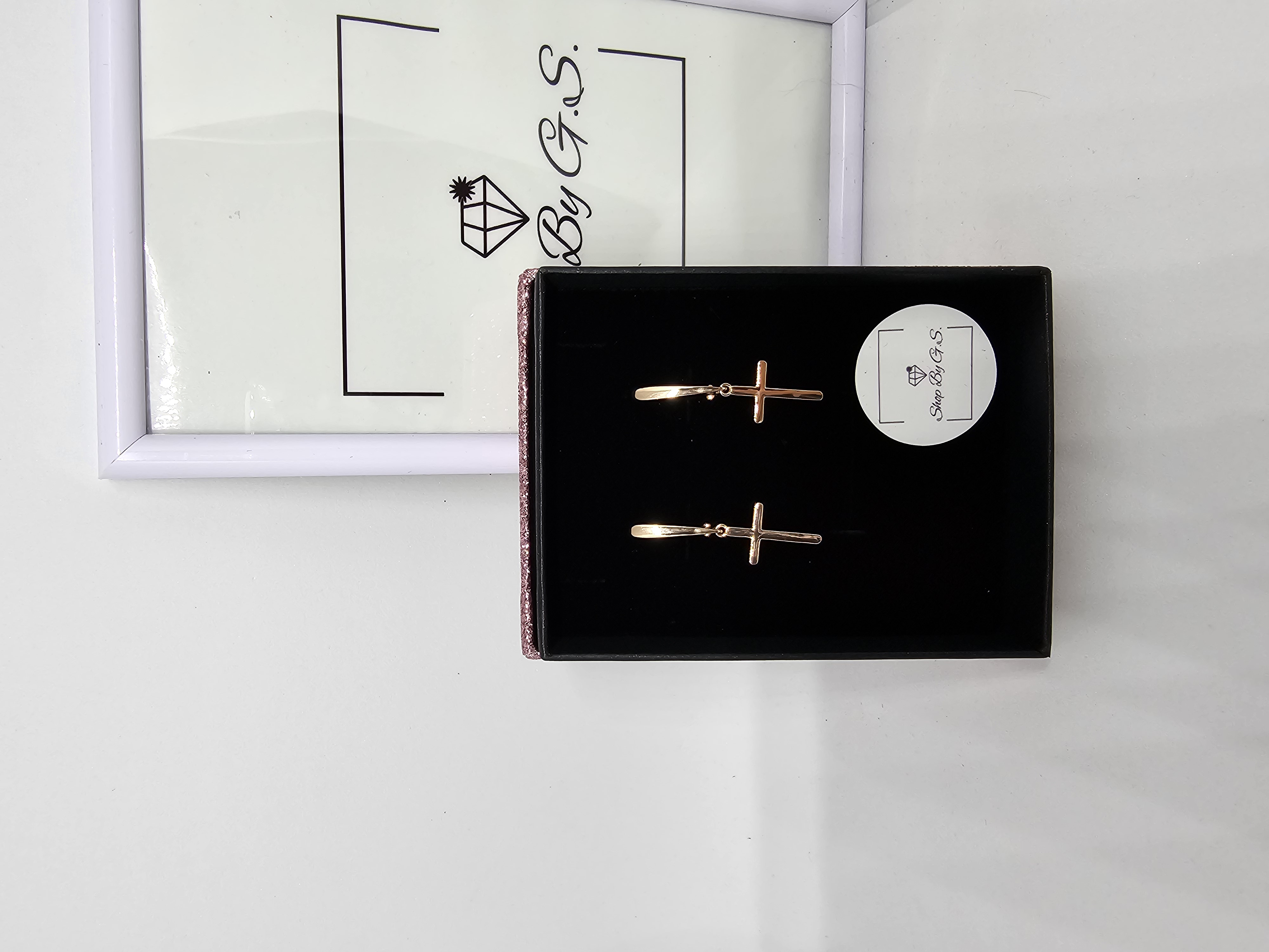 Auskarai dengti tikru auksu - kryželiai