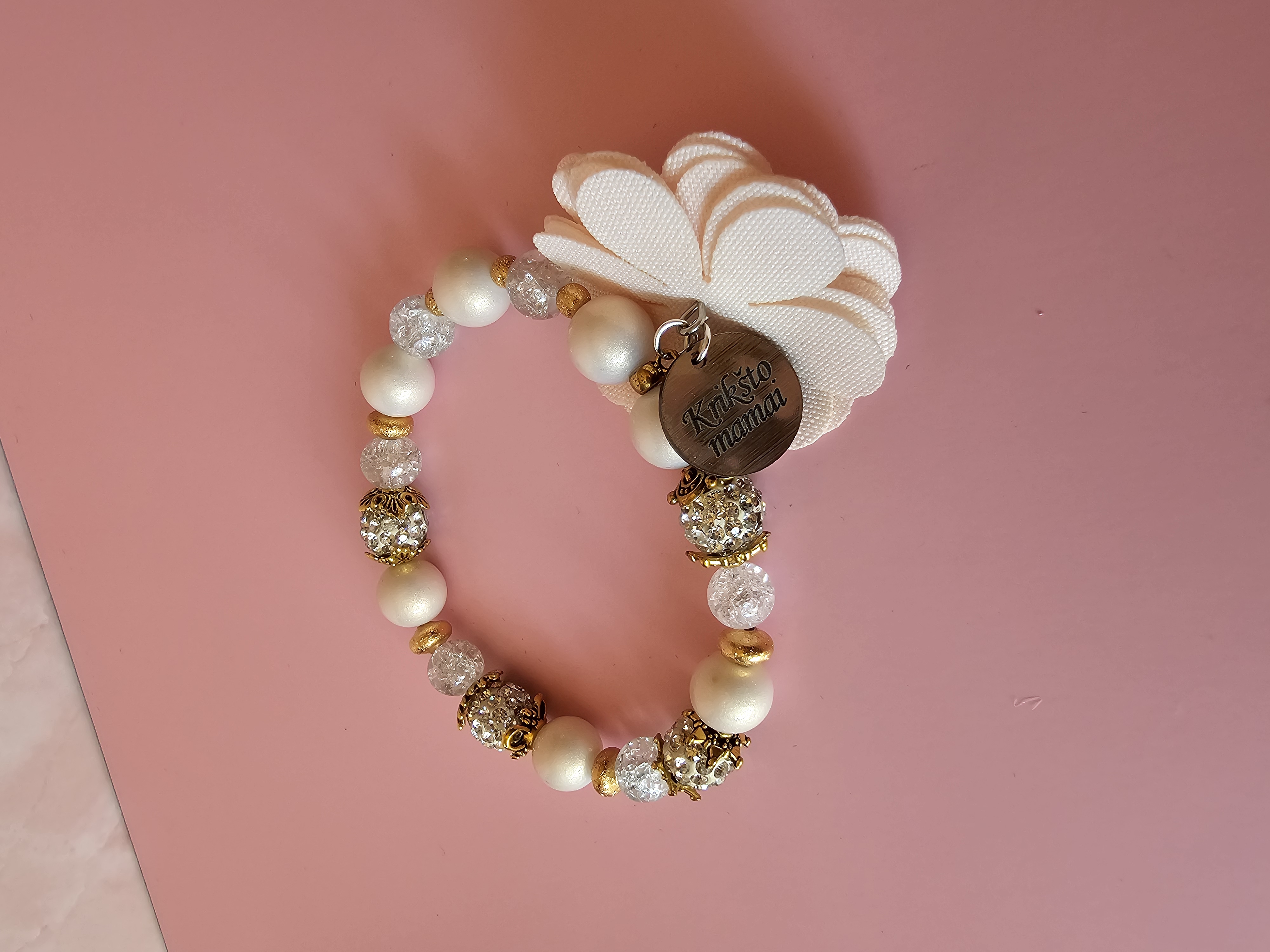 Apyrankė su užrašu "Krikšto mama"