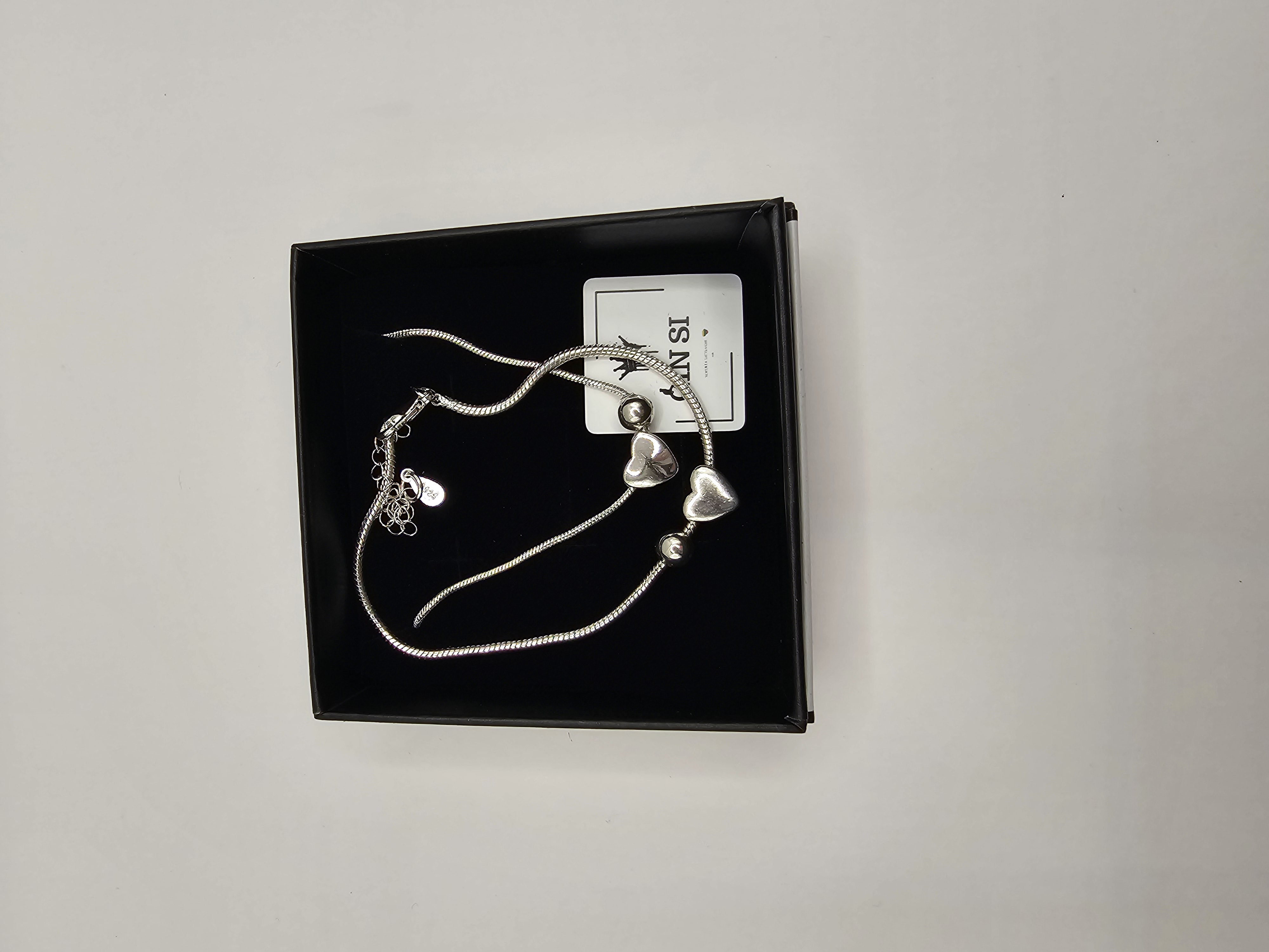 Širdelių rinkinys - grandinėlė su apyranke