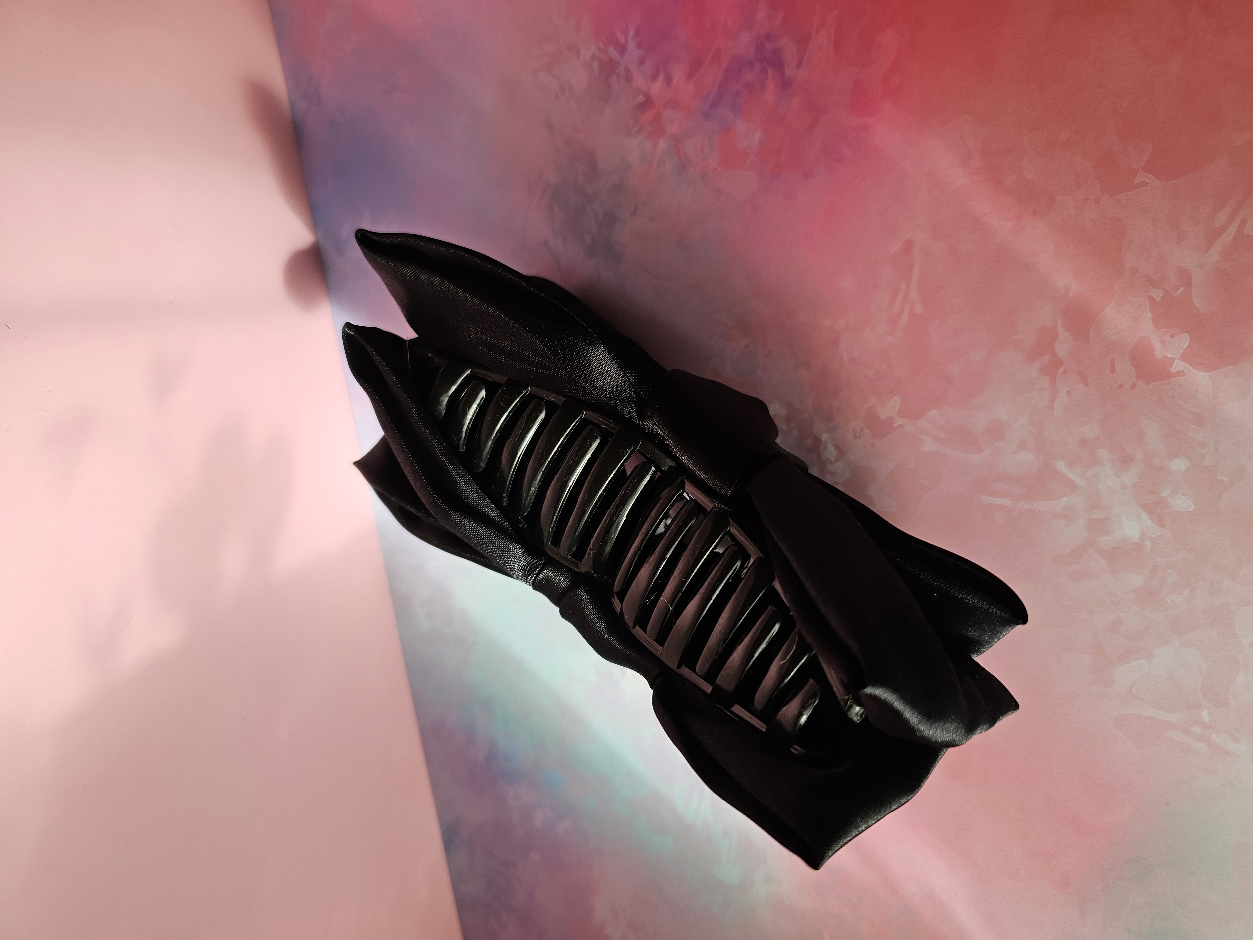 Plaukų segtukas - didelis juodas kaspinas