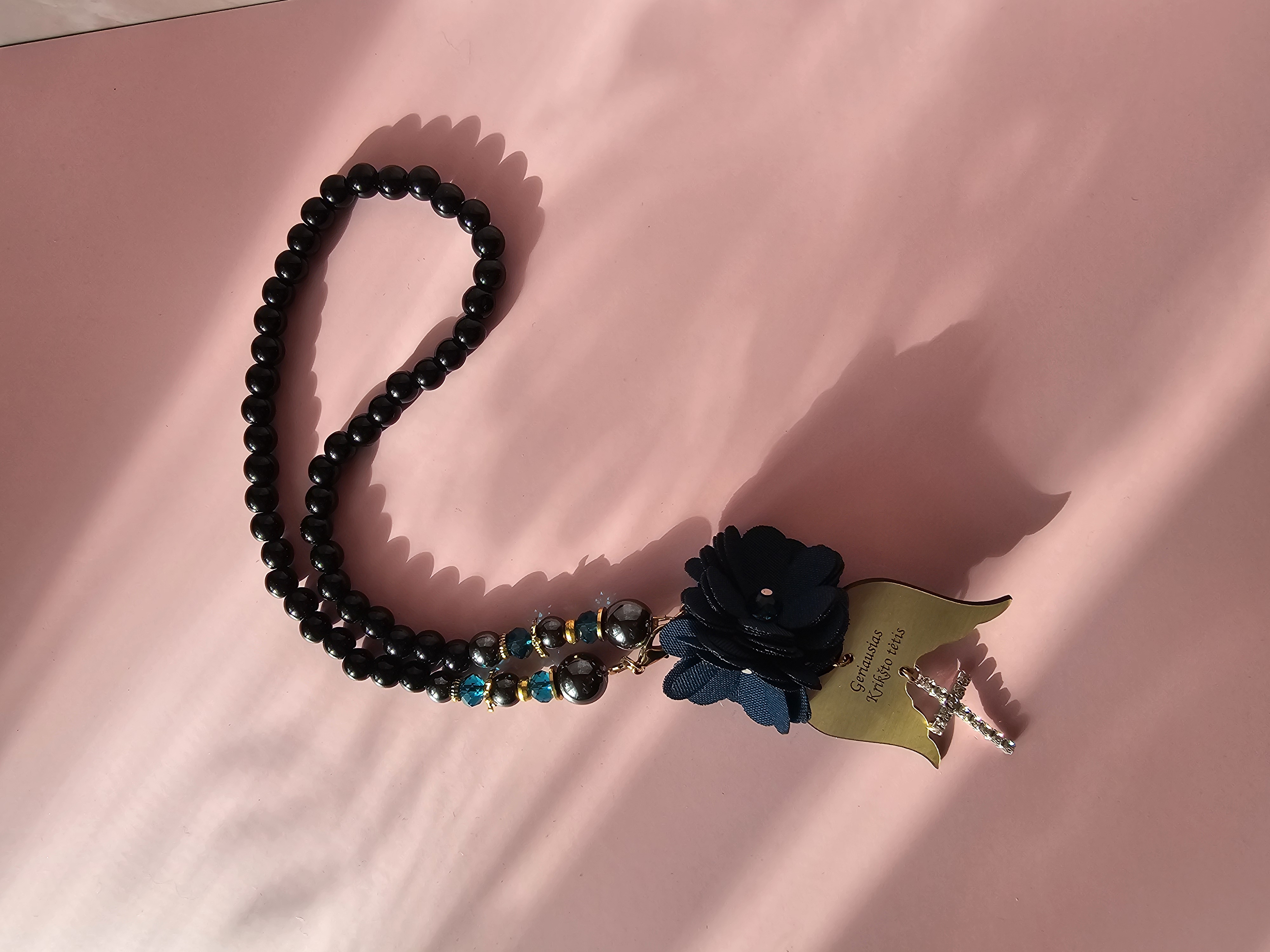 Automobilio pakabukas su užrašu "Geriausias krikšto tėtis" 