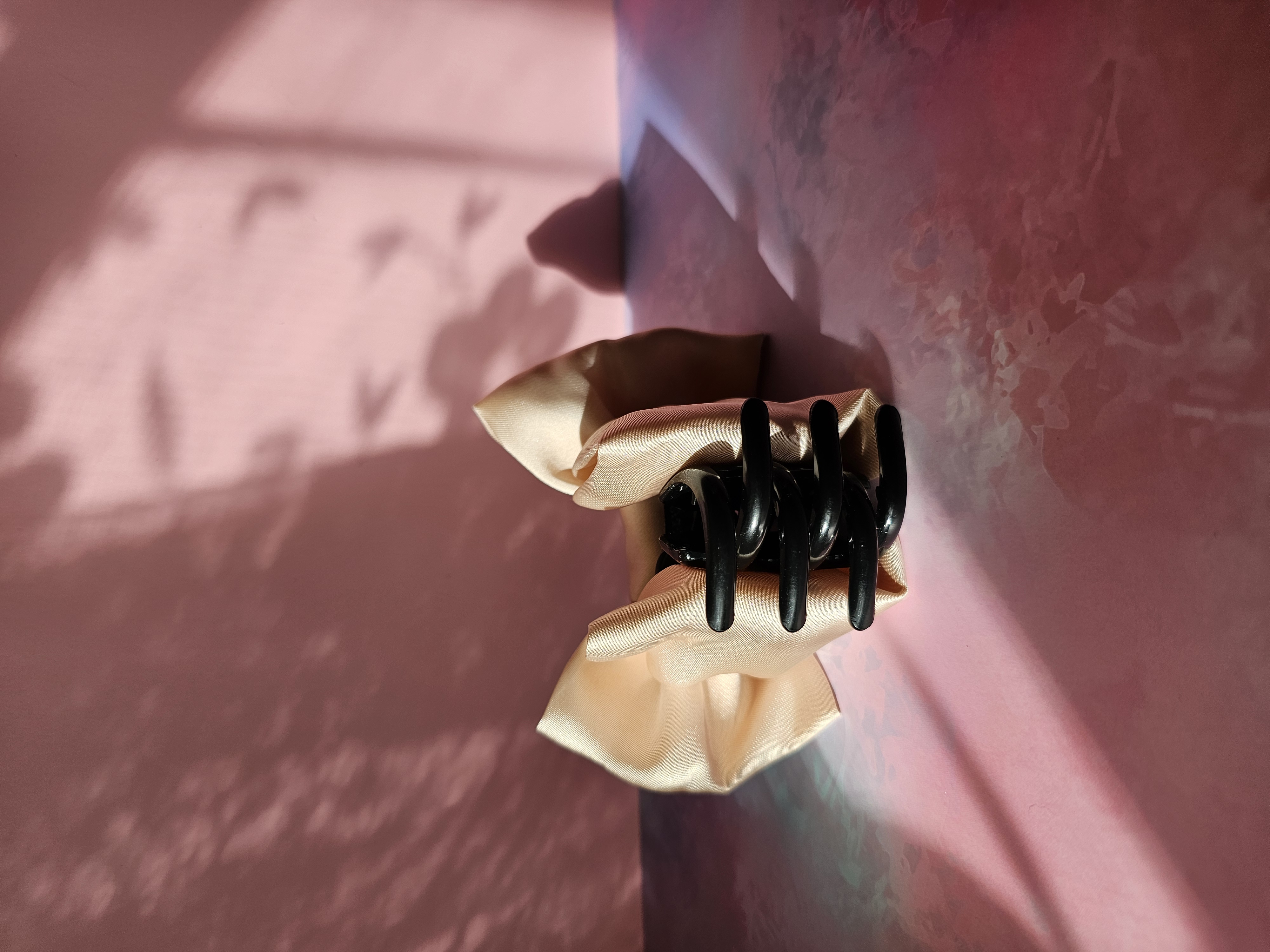 Plaukų segtukas - kreminis satino kaspinas