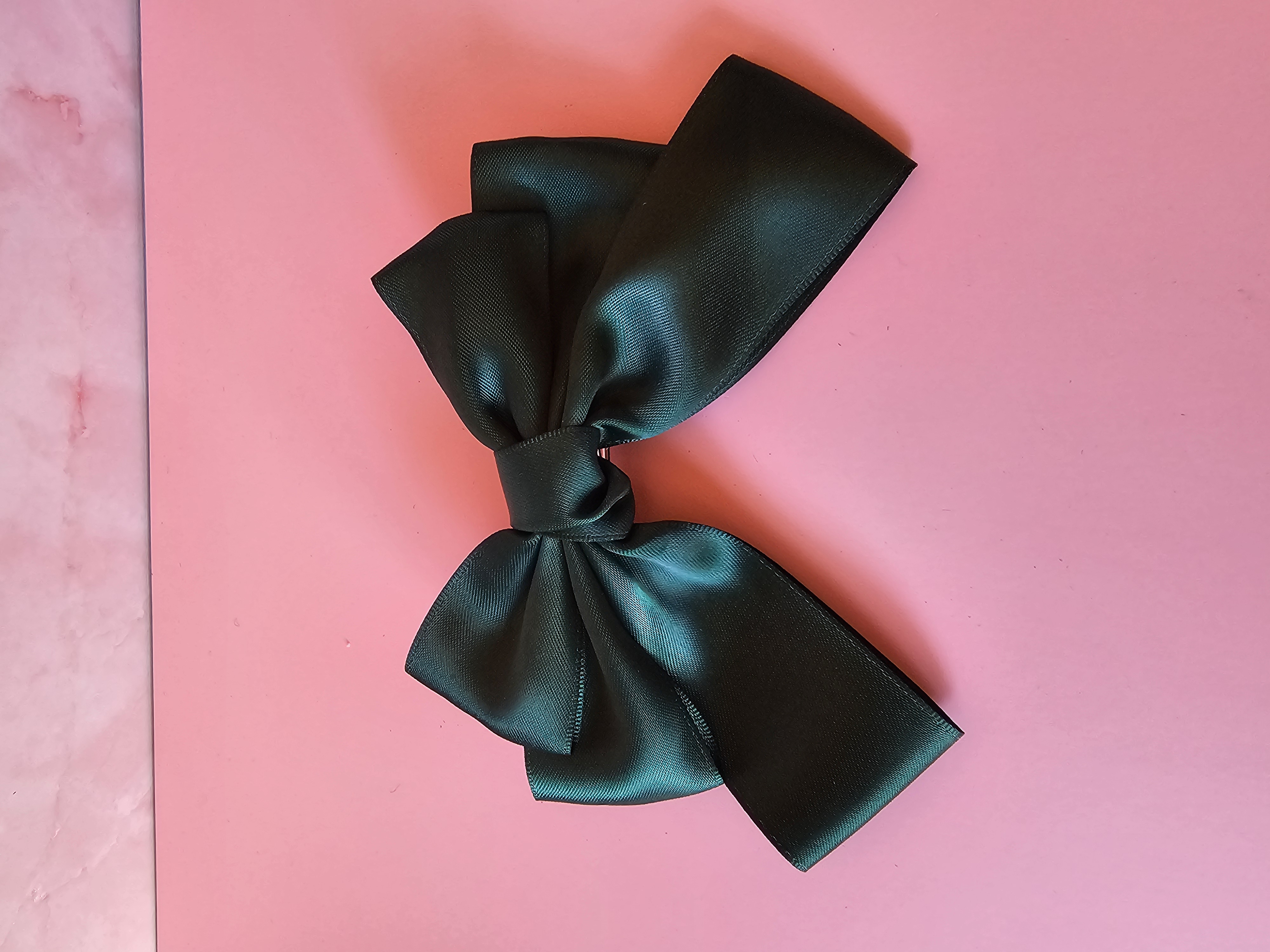 Plaukų segtukas kaspinas - vidutinis smaragdinis