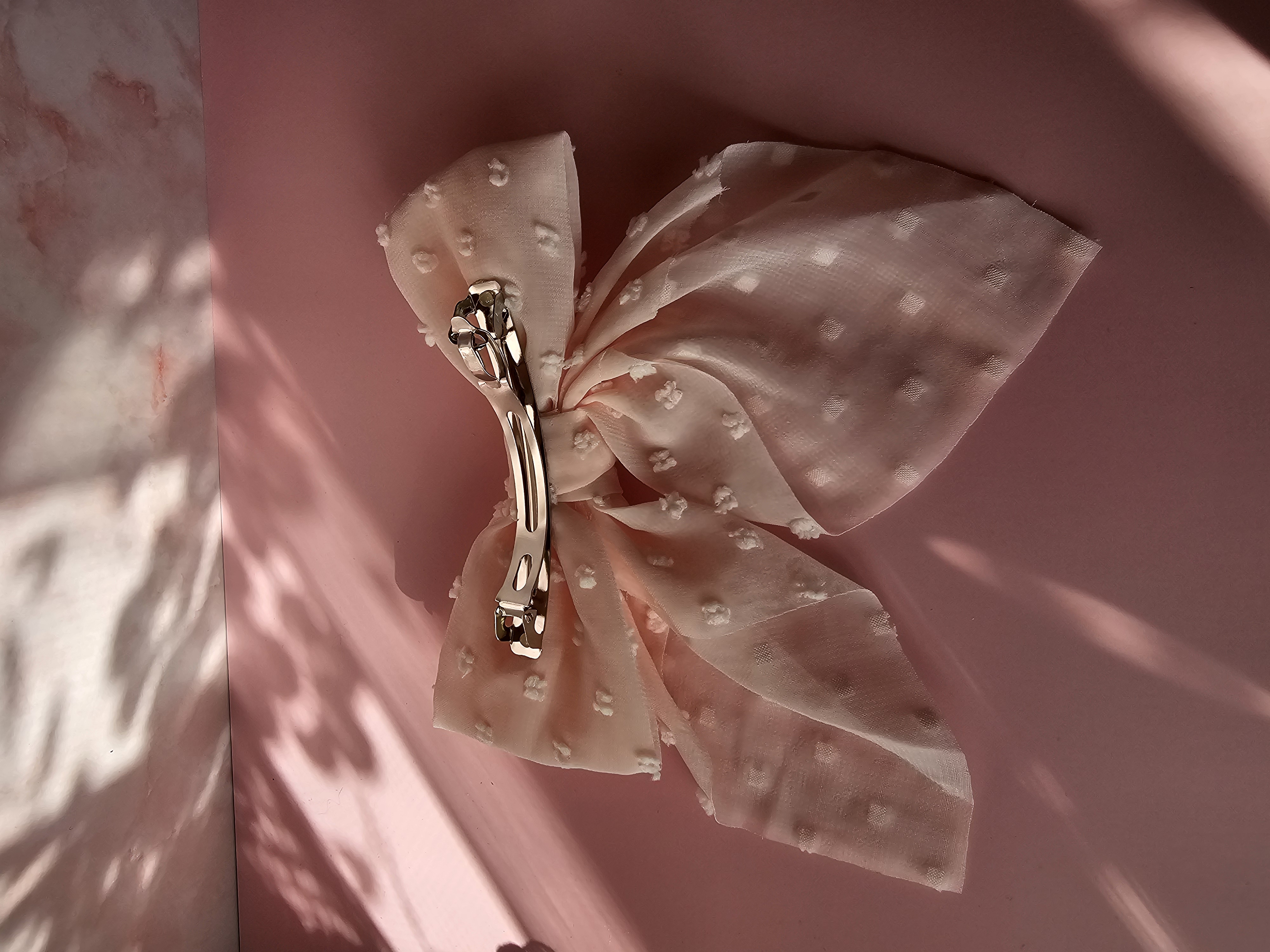 Plaukų segtukas kaspinas - lengvas persikas