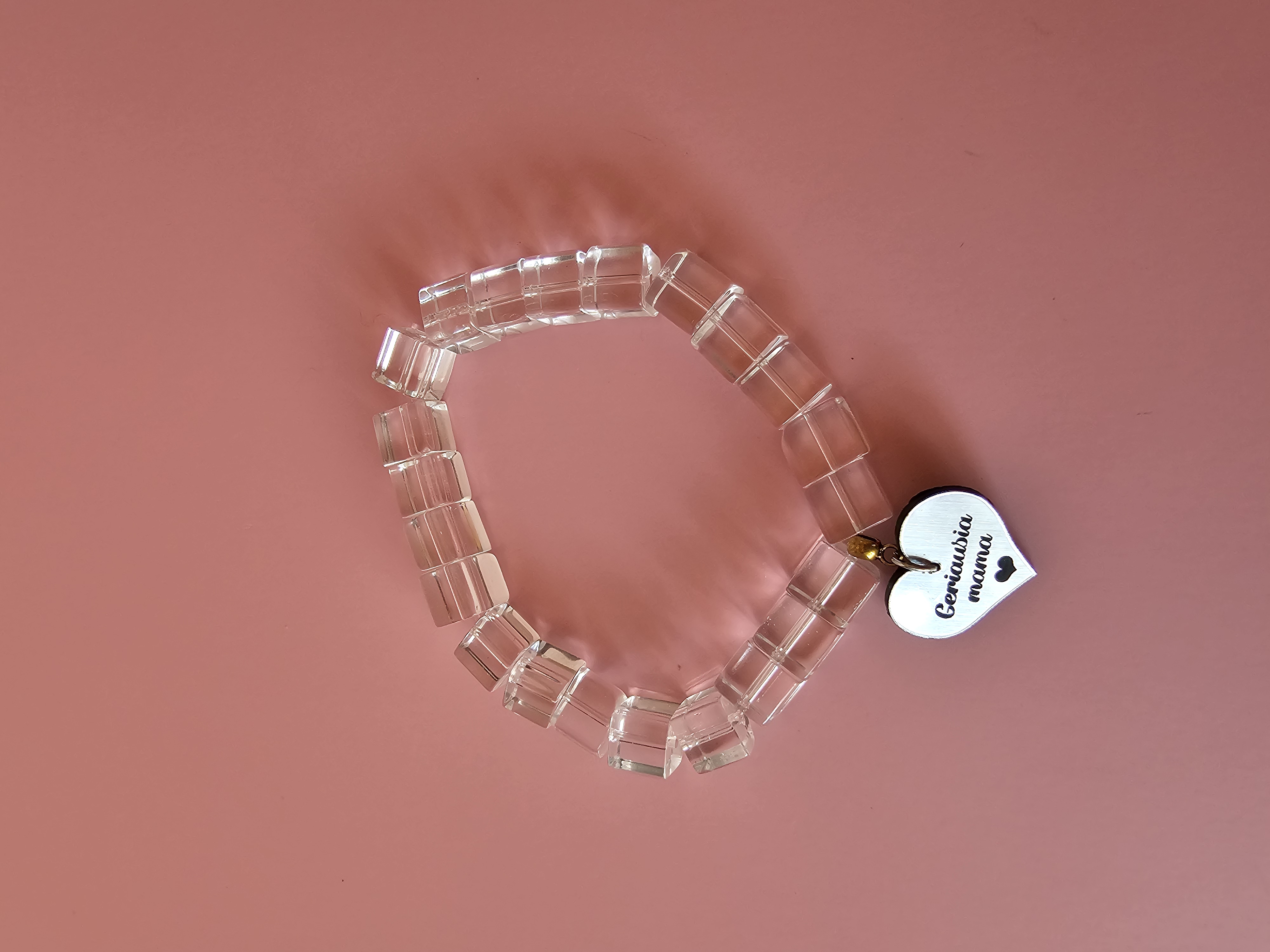 Skaidri apyrankė su užrašu "Geriausia mama"