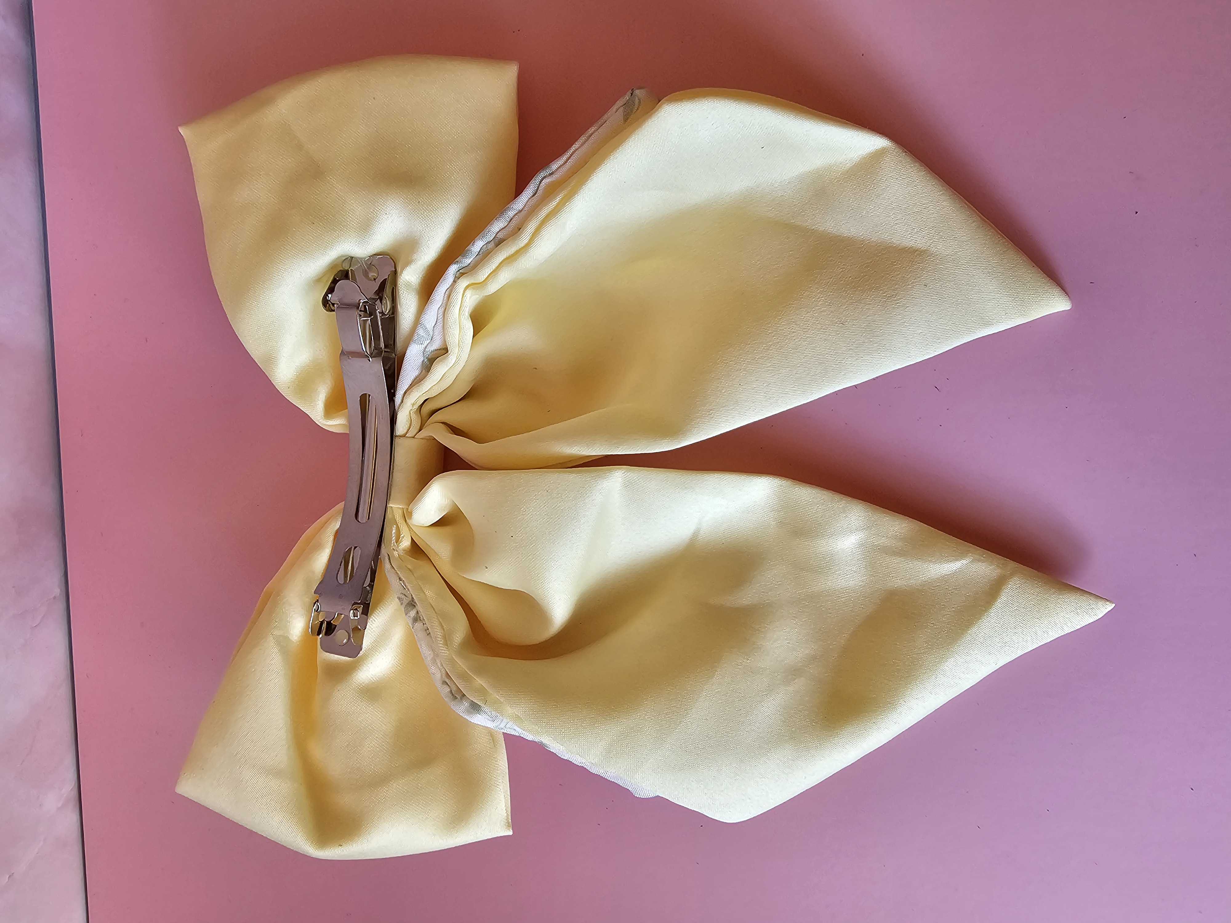 Plaukų segtukas kaspinas - geltona gėlė