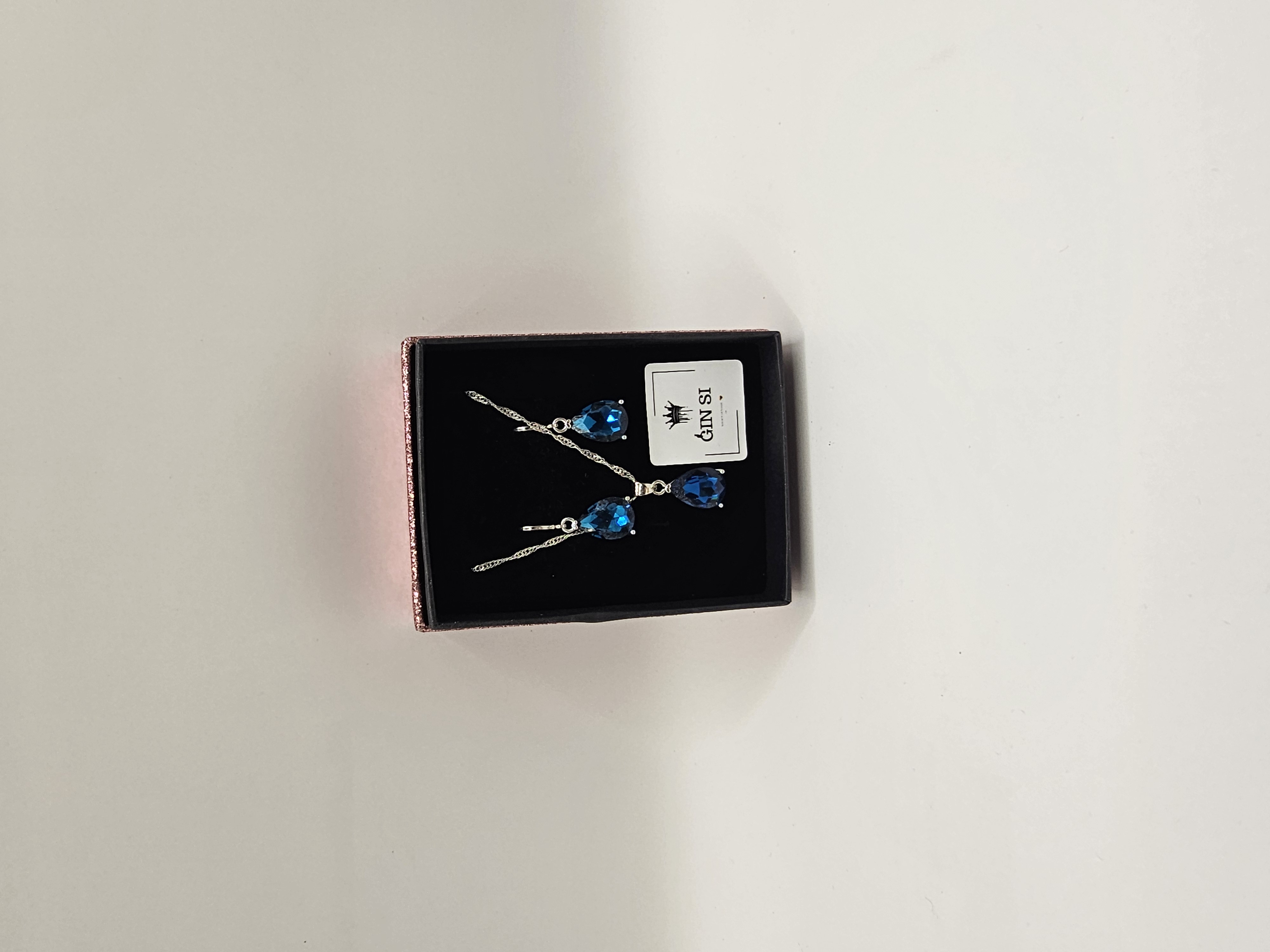 Papuošalų rinkinys - sodrus mėlynas lašas