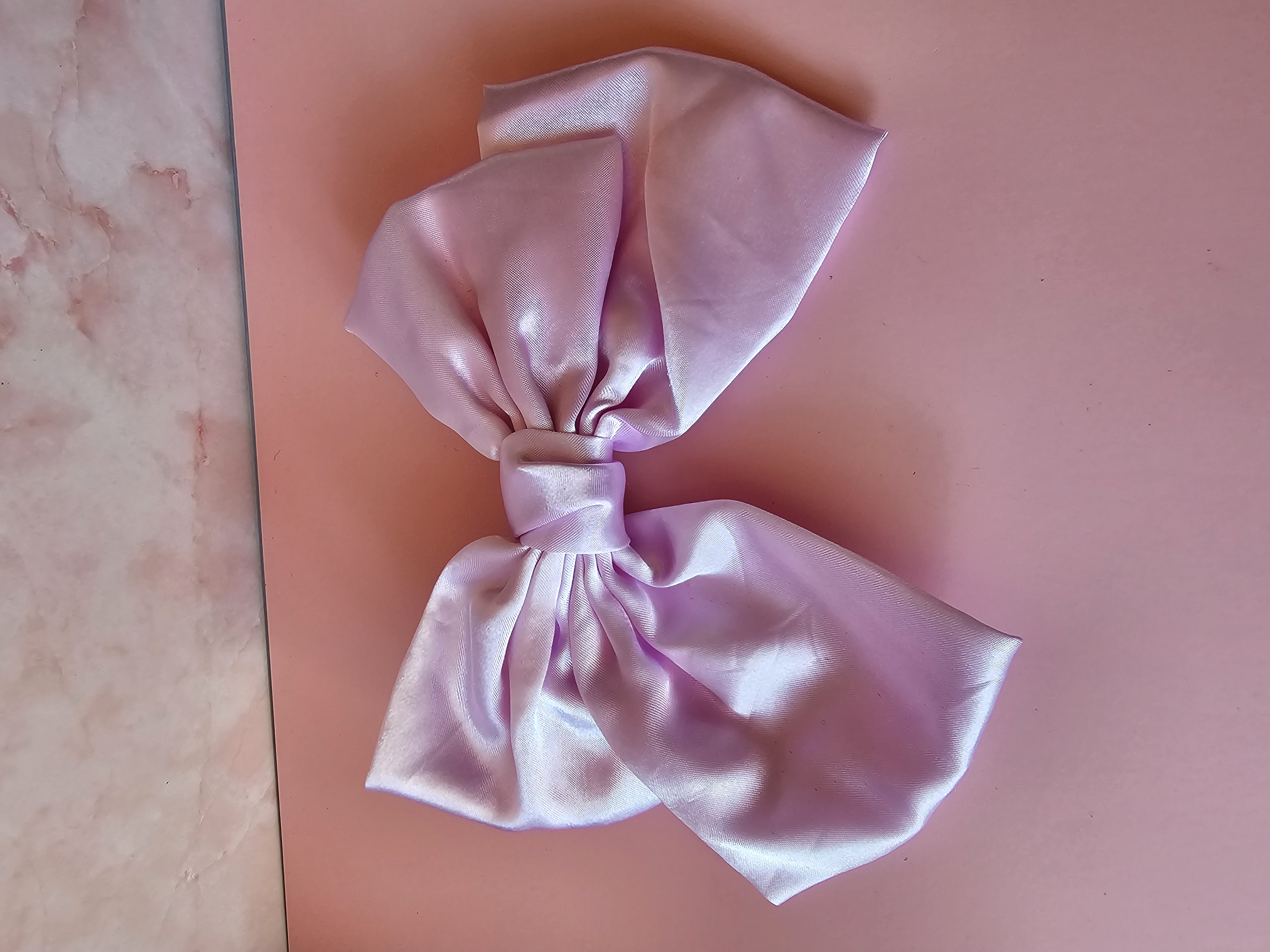 Plaukų segtukas kaspinas - alyvinis satinas