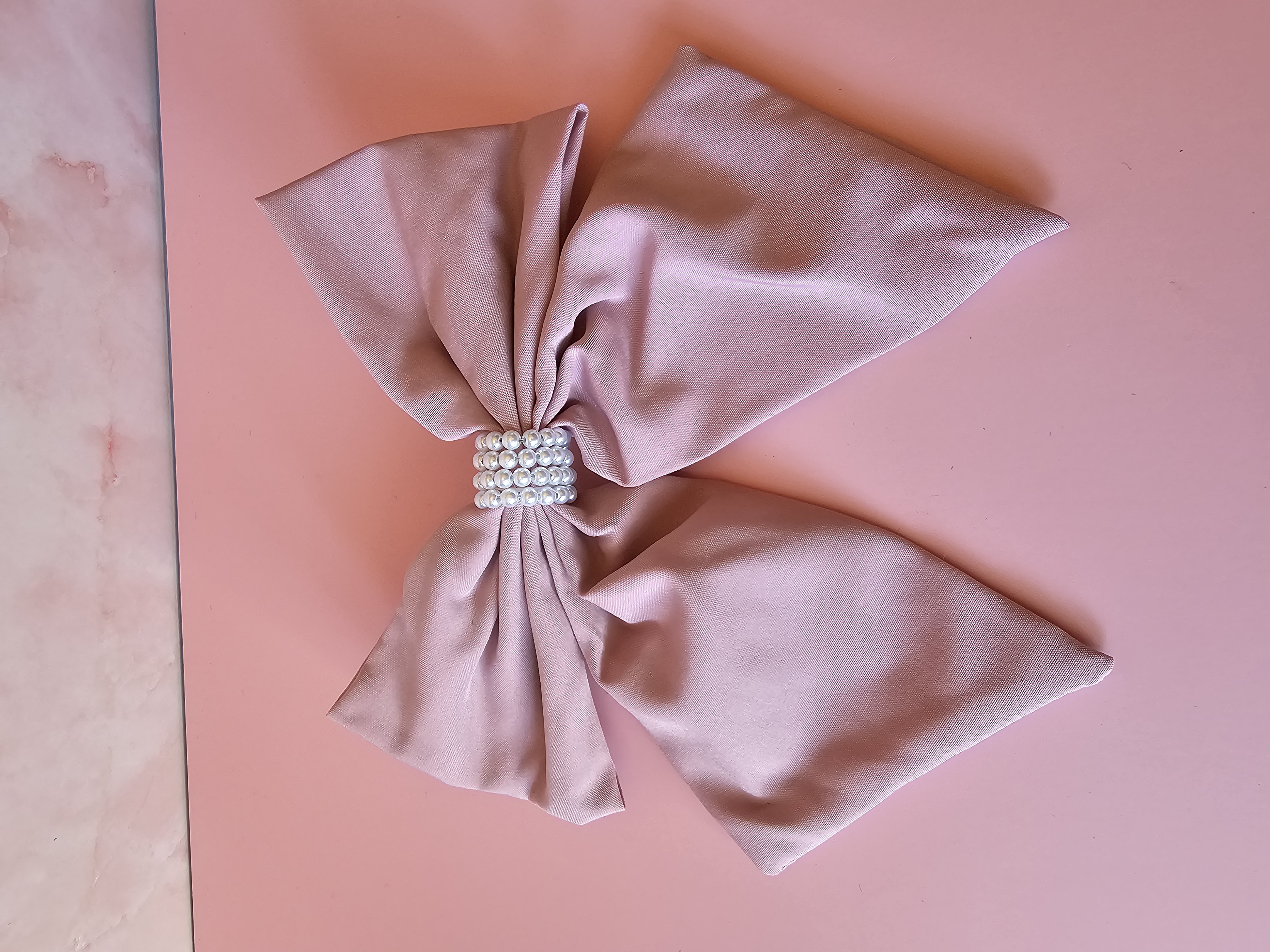 Plaukų segtukas kaspinas - puošnus rožinis