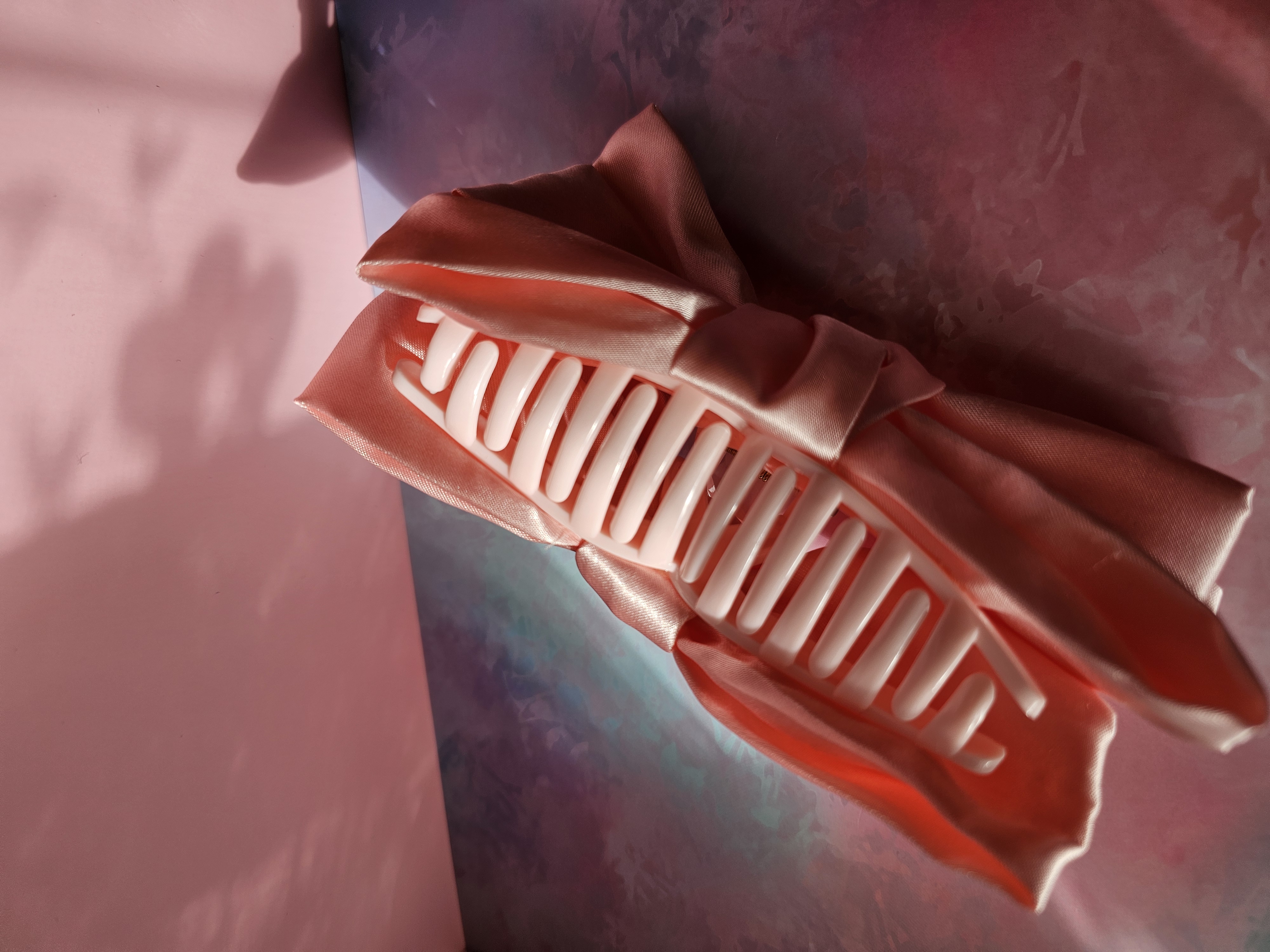 Plaukų segtukas - didelis rožinis kaspinas