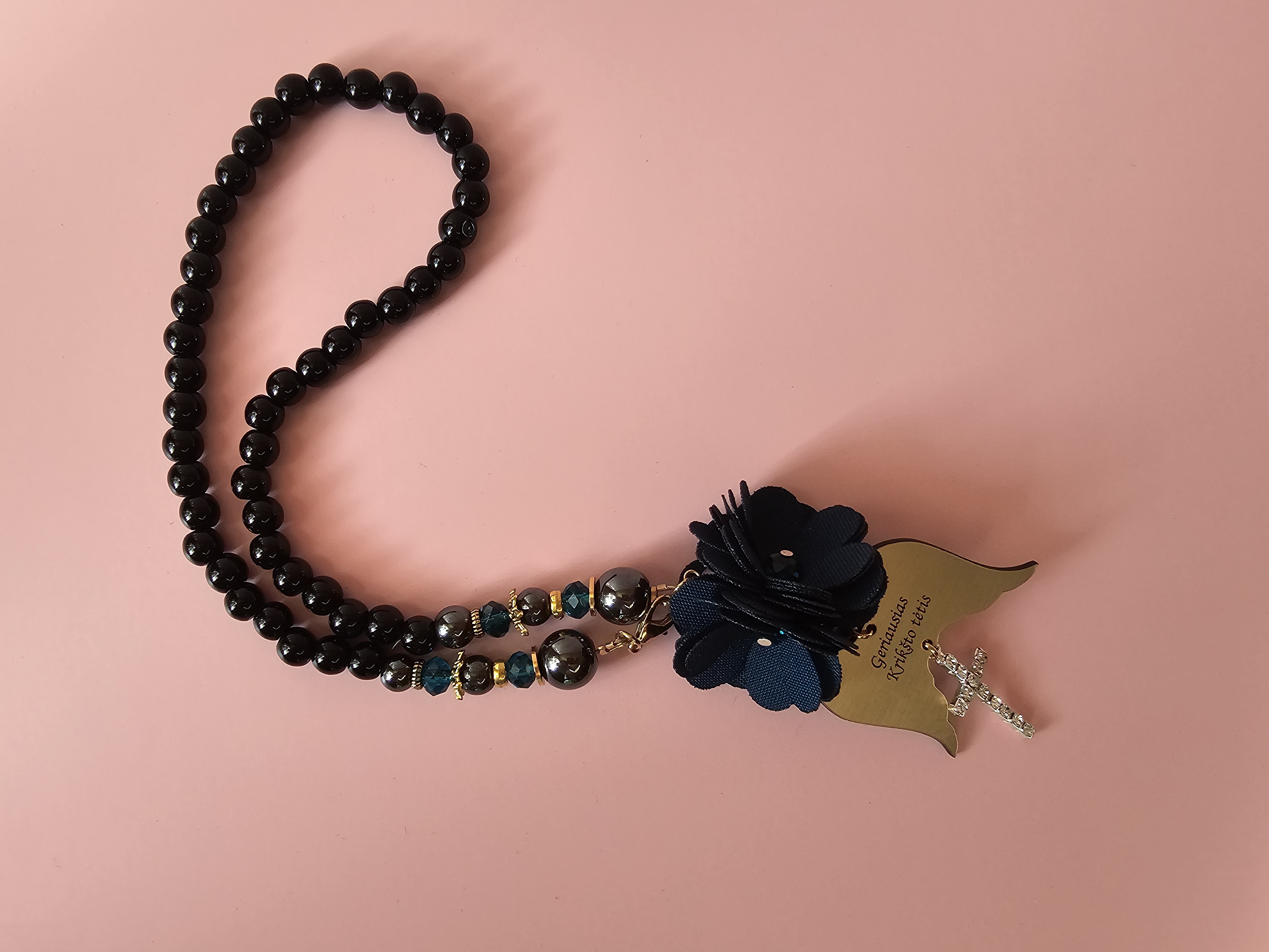 Automobilio pakabukas su užrašu "Geriausias krikšto tėtis" 