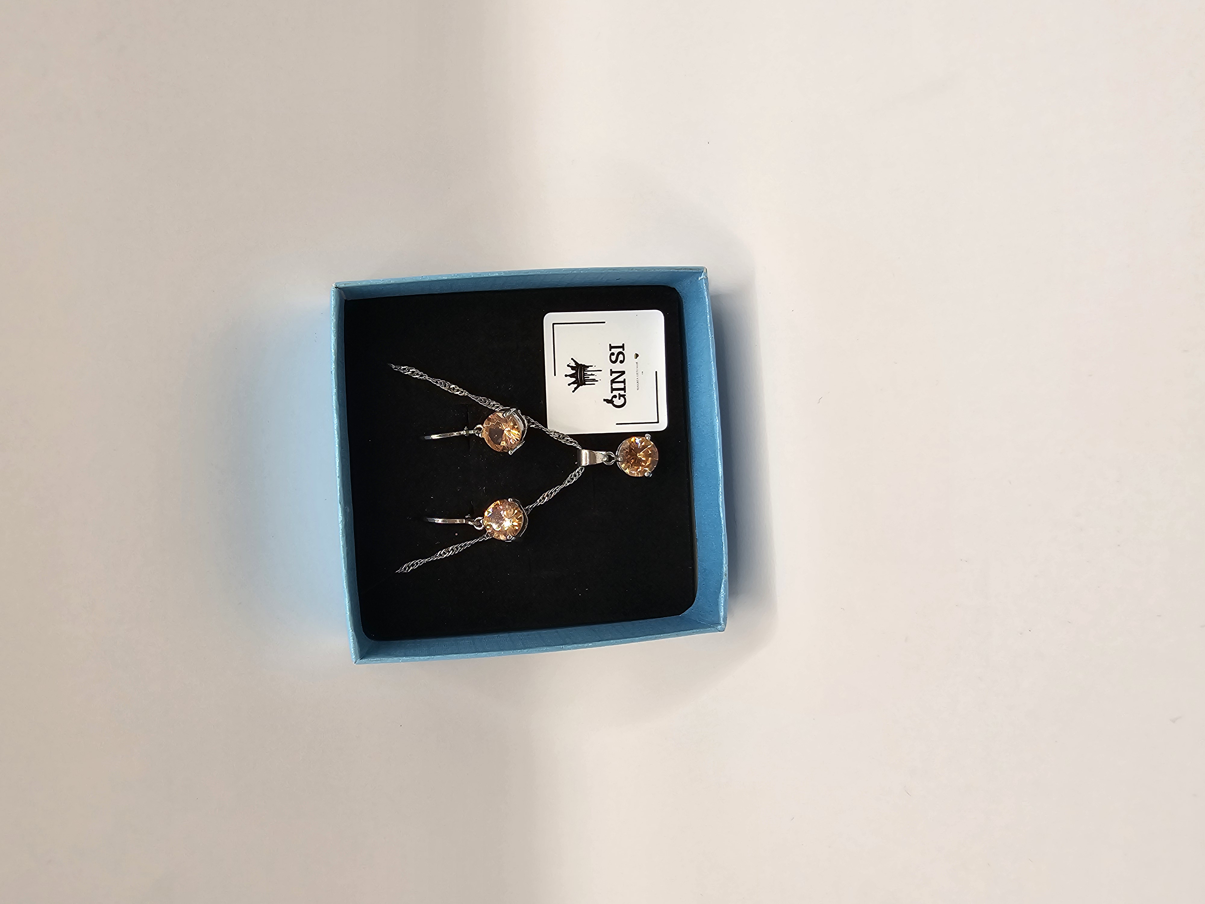 Candy papuošalų rinkinys su šampaniniu cirkoniu