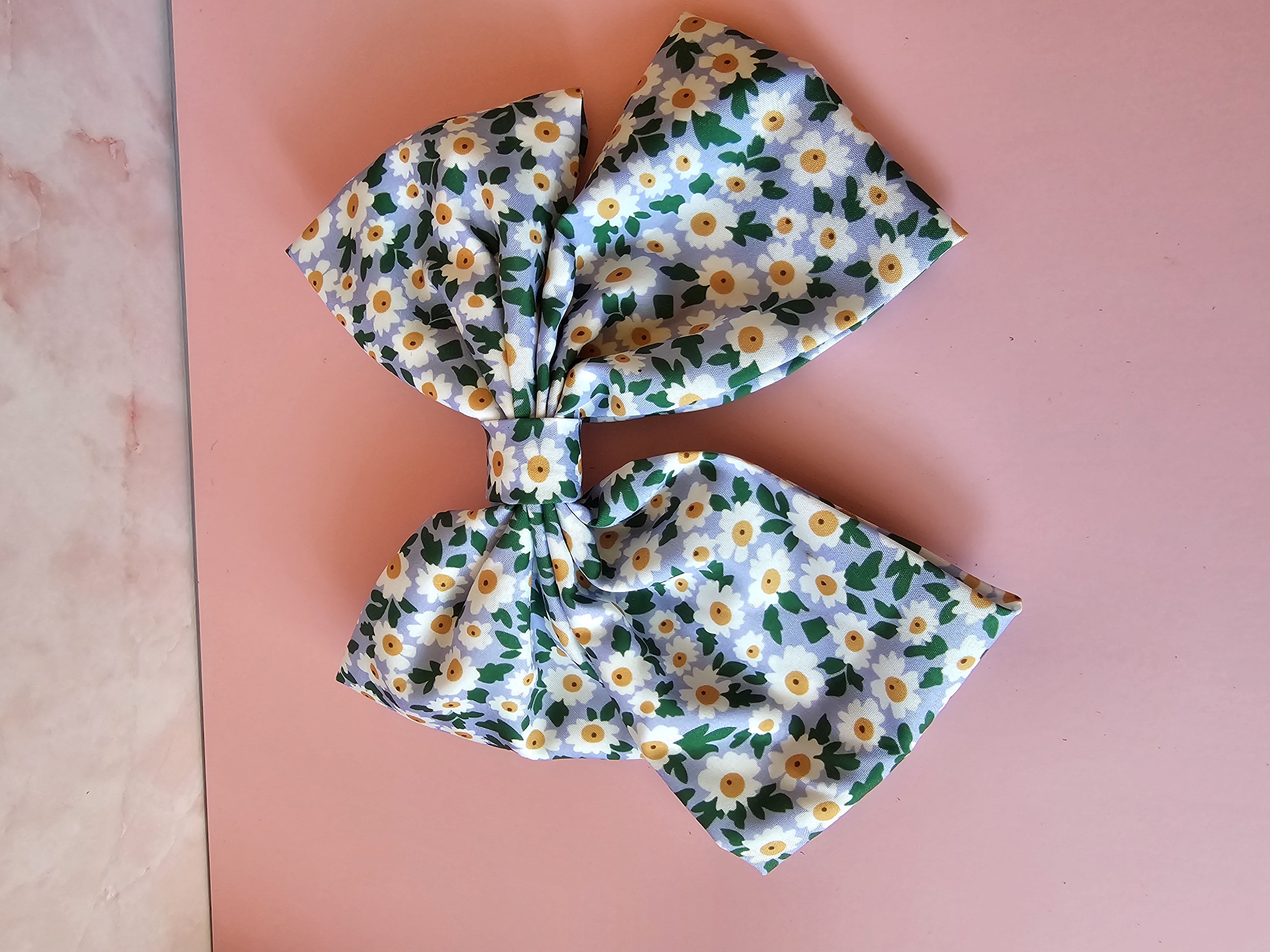 Plaukų segtukas kaspinas - mėlynos gėlytės