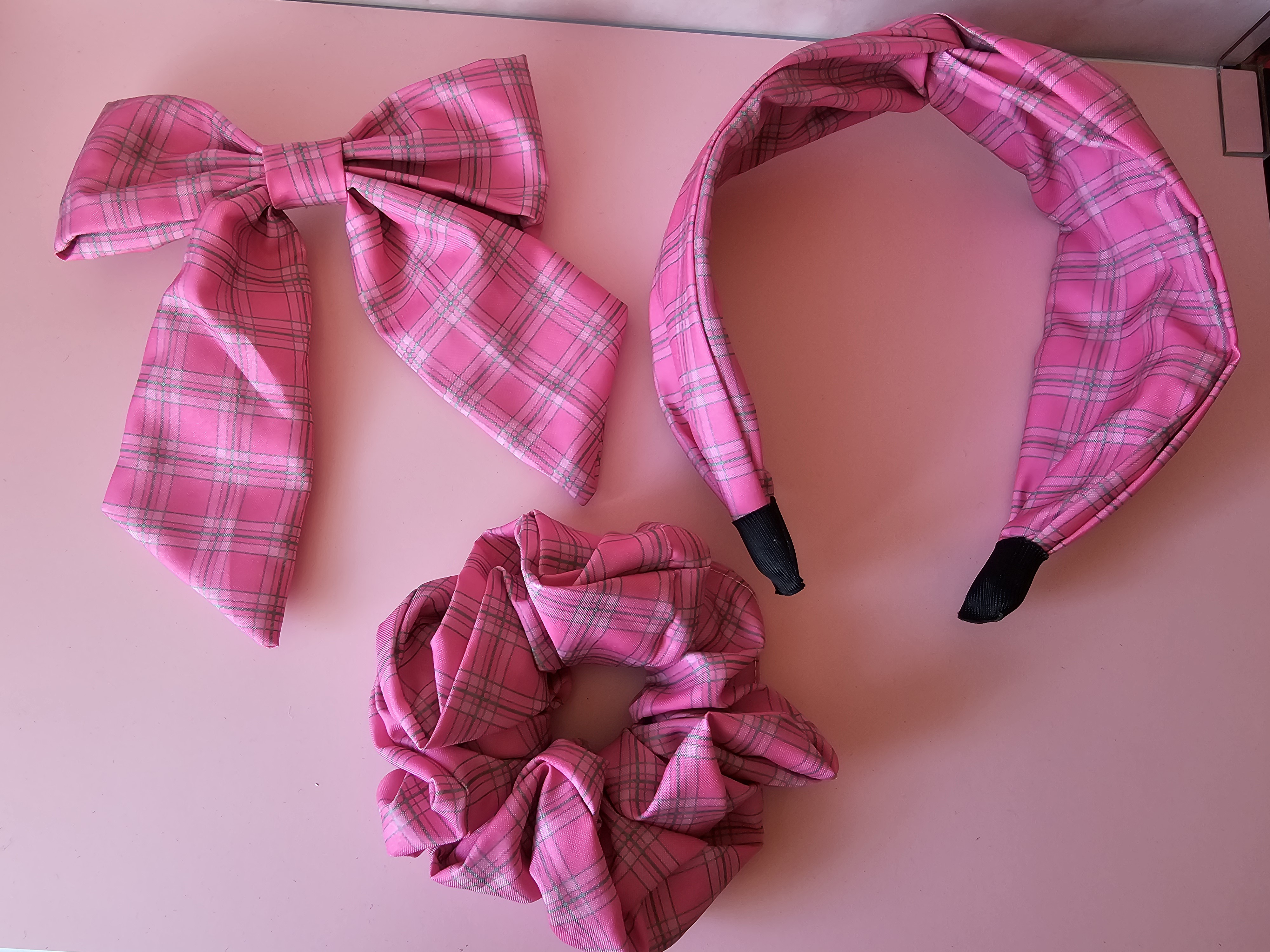 Komplektas plaukams - rožiniai langiukai