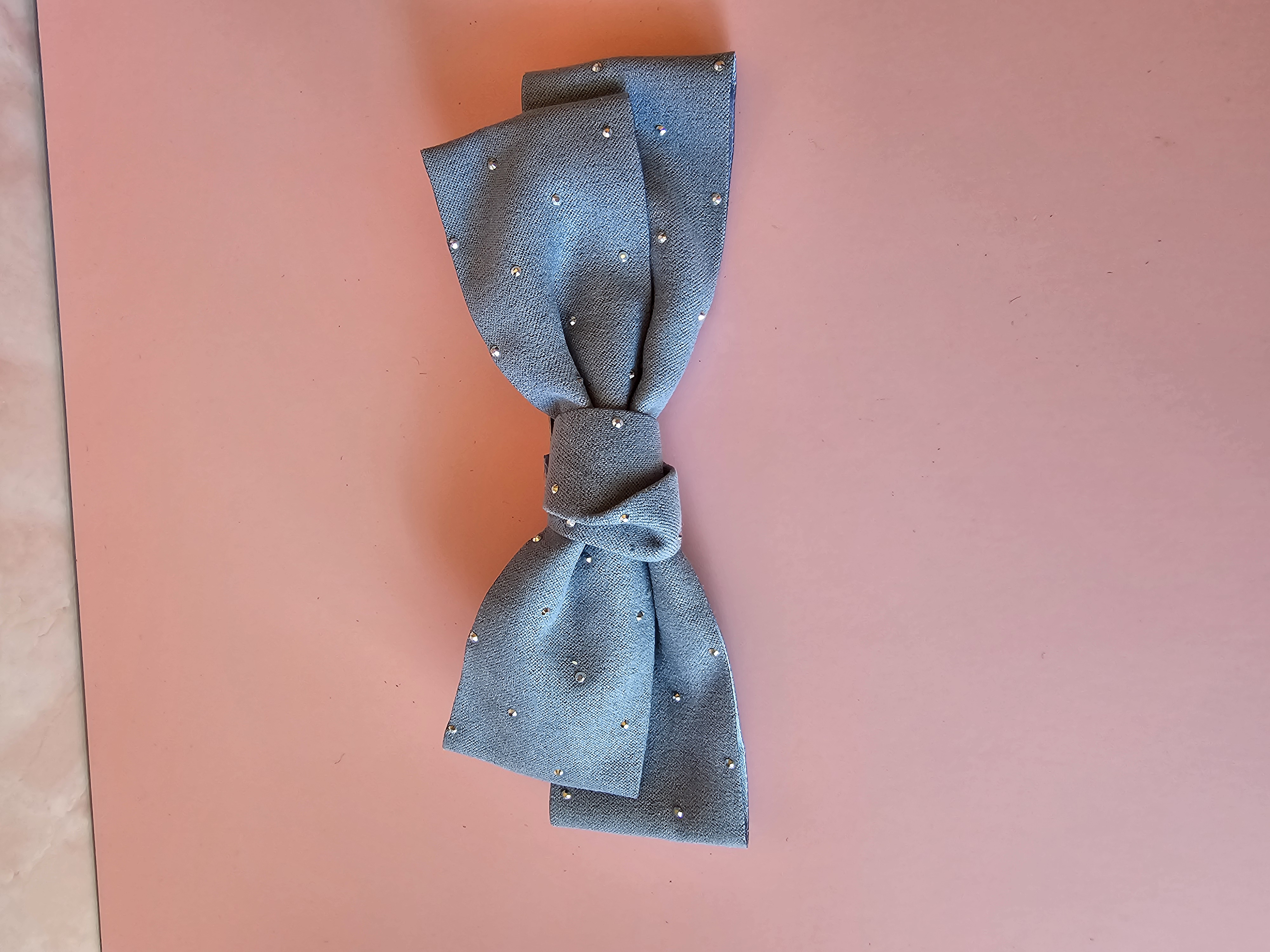 Plaukų segtukas kaspinas - mėlynas blizgutis