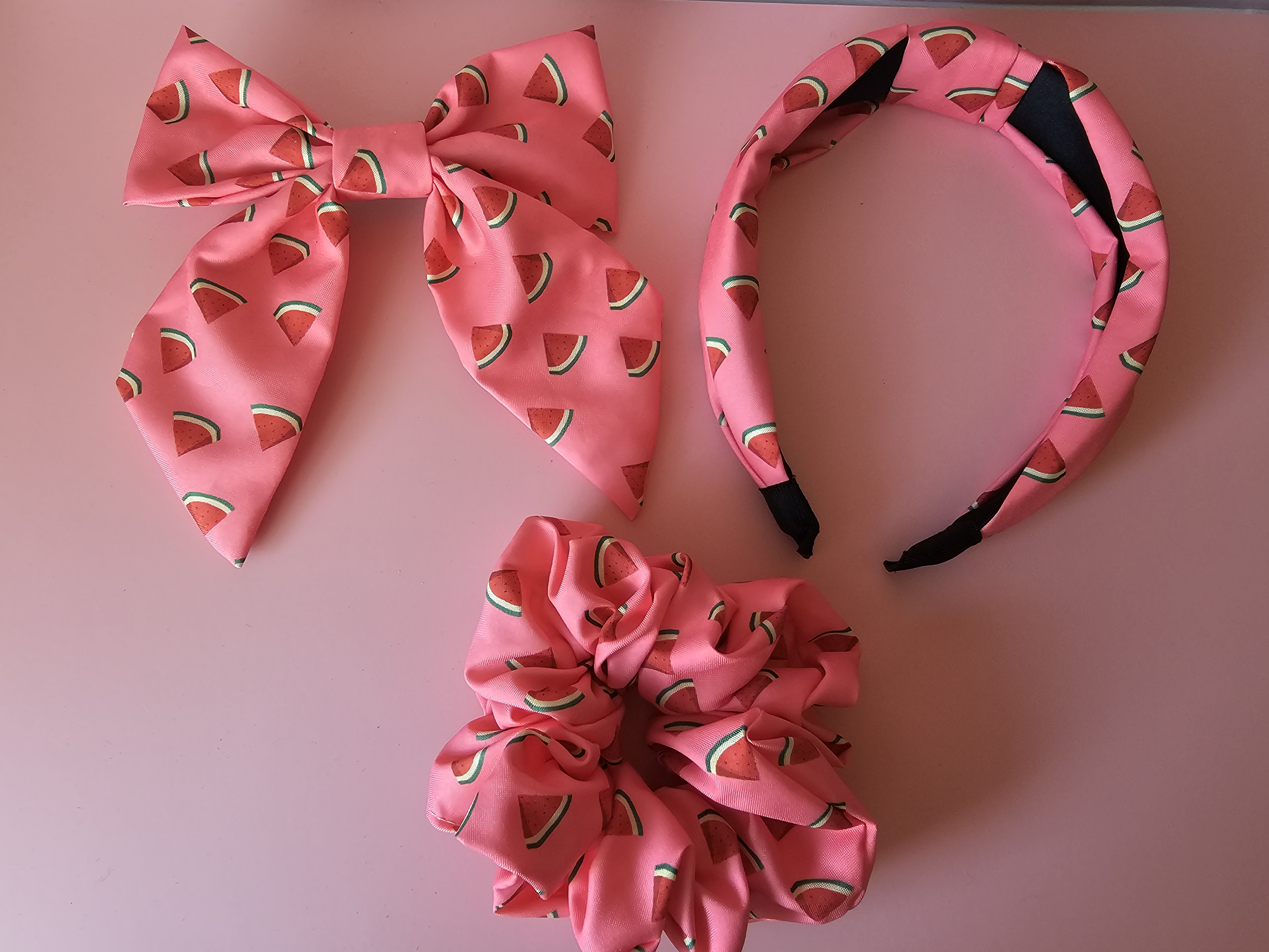 Komplektas plaukams - rožiniai arbūzai
