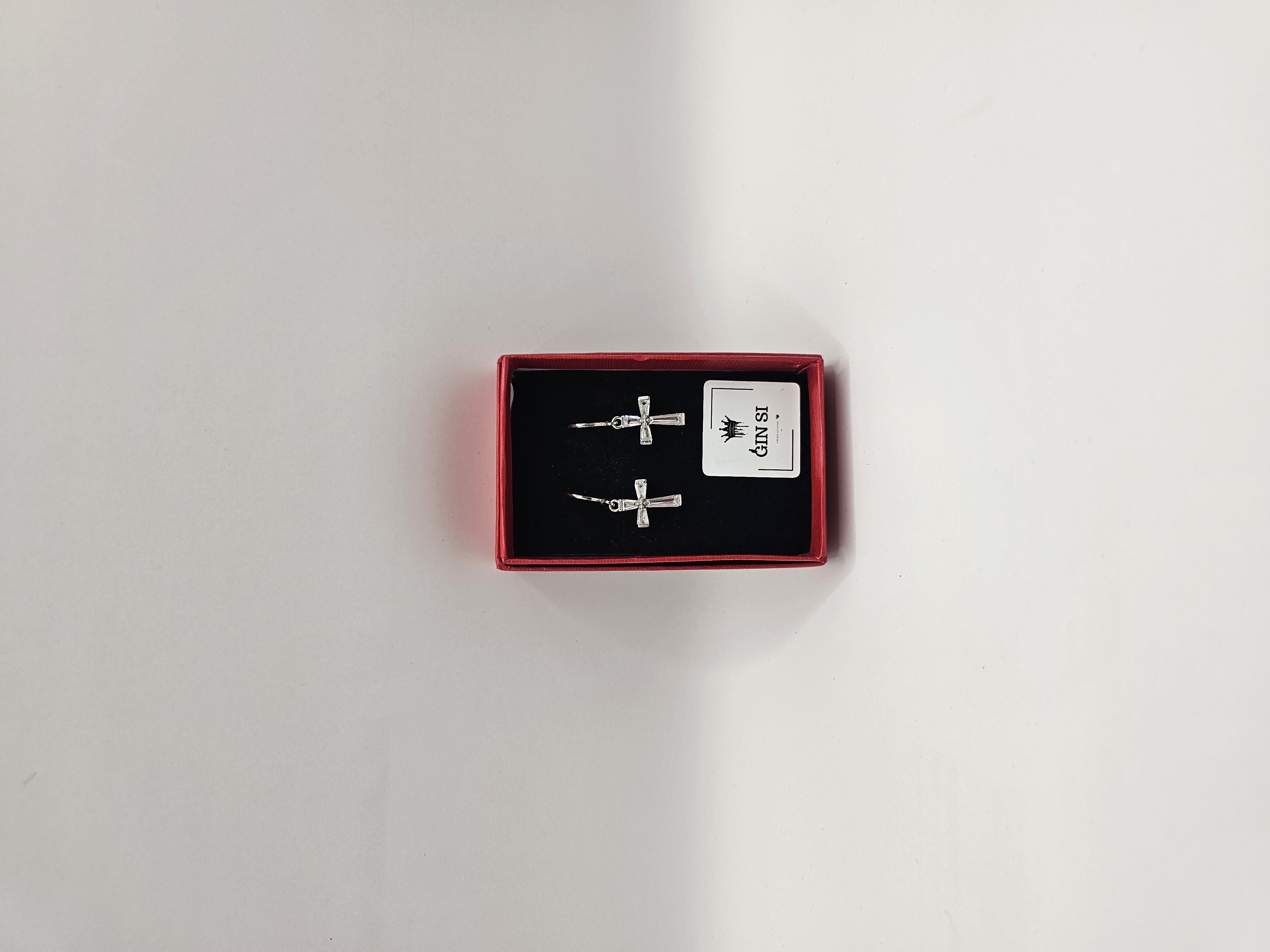 Auskarai - kryželiai su cirkoniu