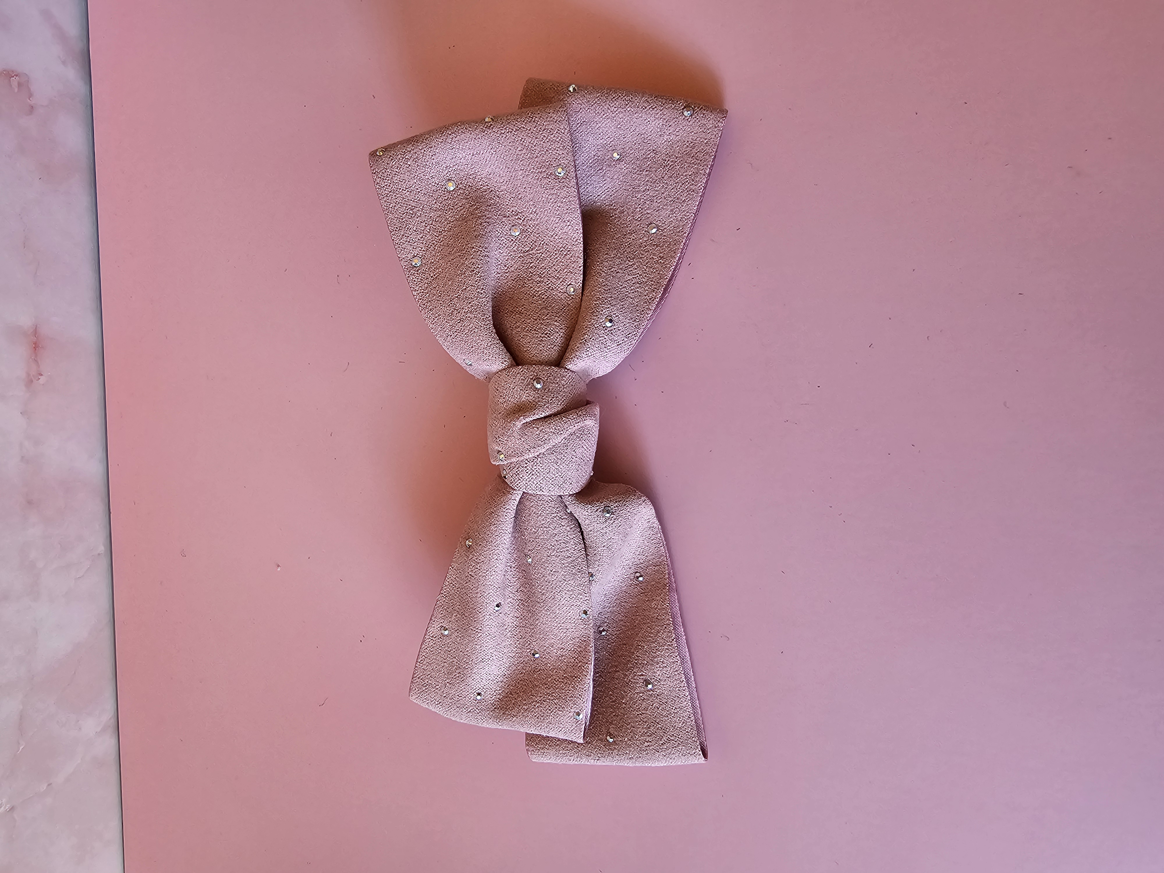 Plaukų segtukas kaspinas - rožinis blizgutis