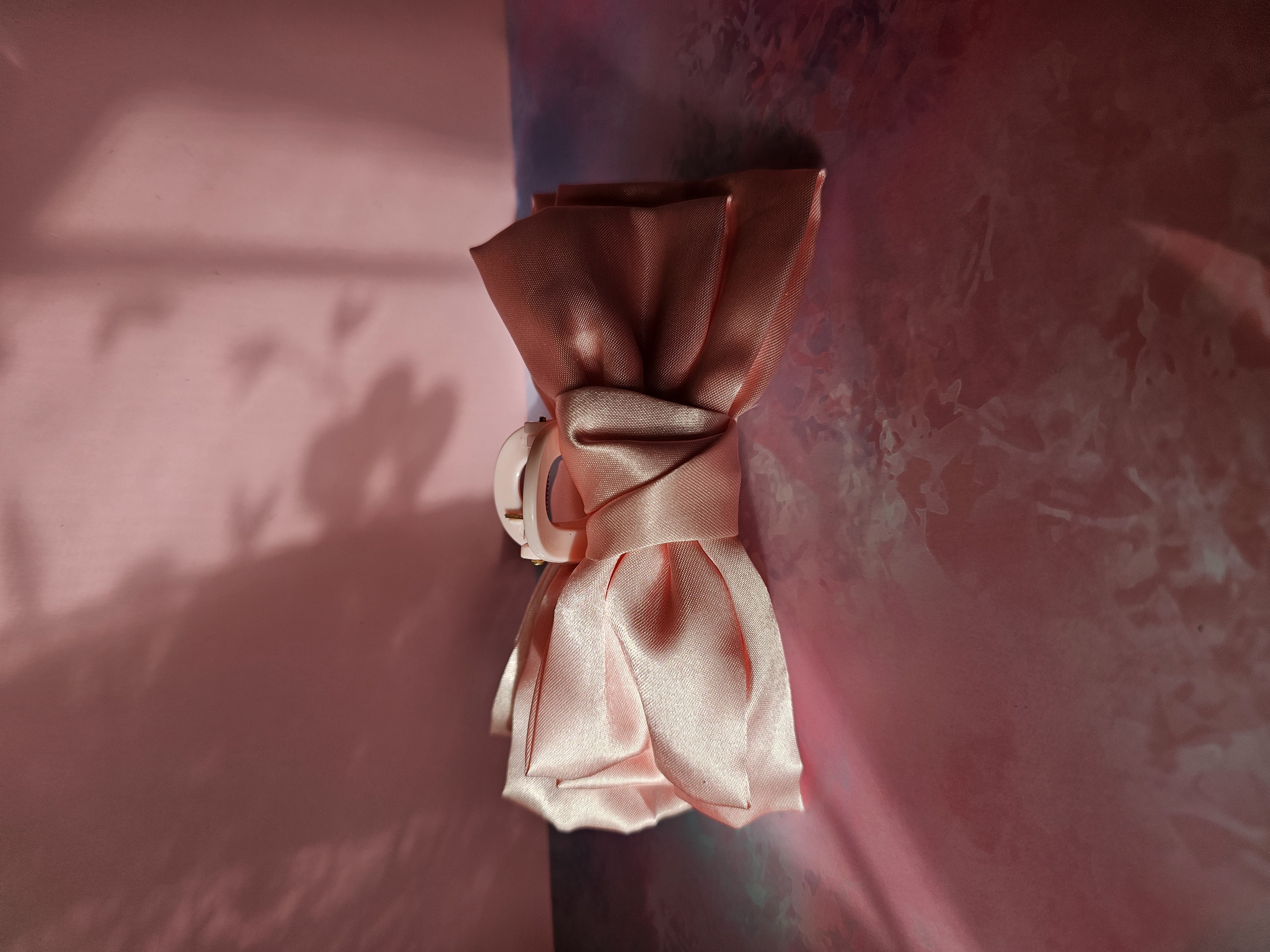 Plaukų segtukas - didelis rožinis kaspinas