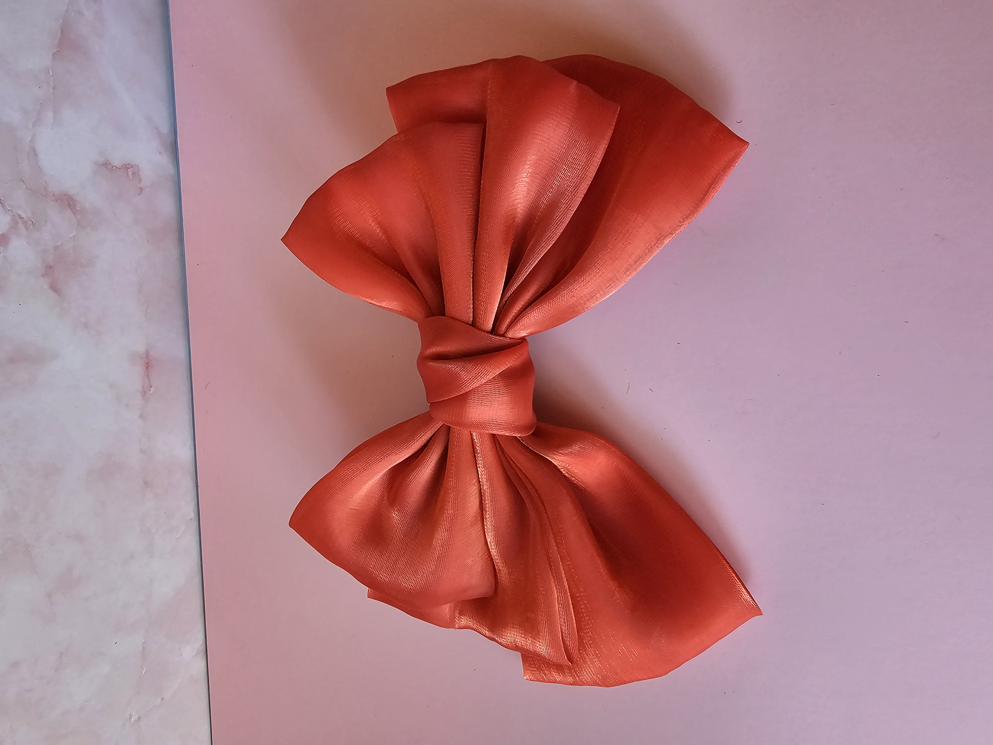 Plaukų segtukas kaspinas - raudona organza