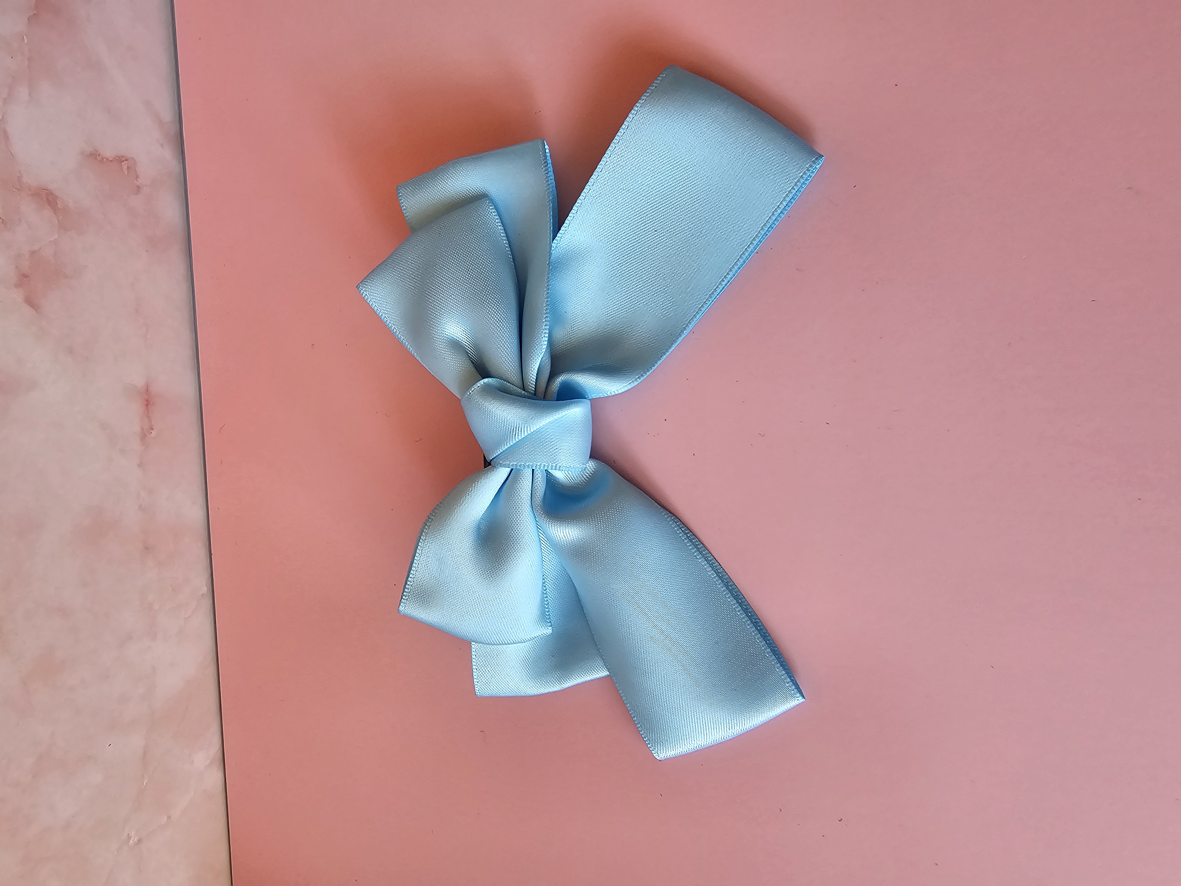 Plaukų segtukas kaspinas - vidutinis šviesiai mėlynas 