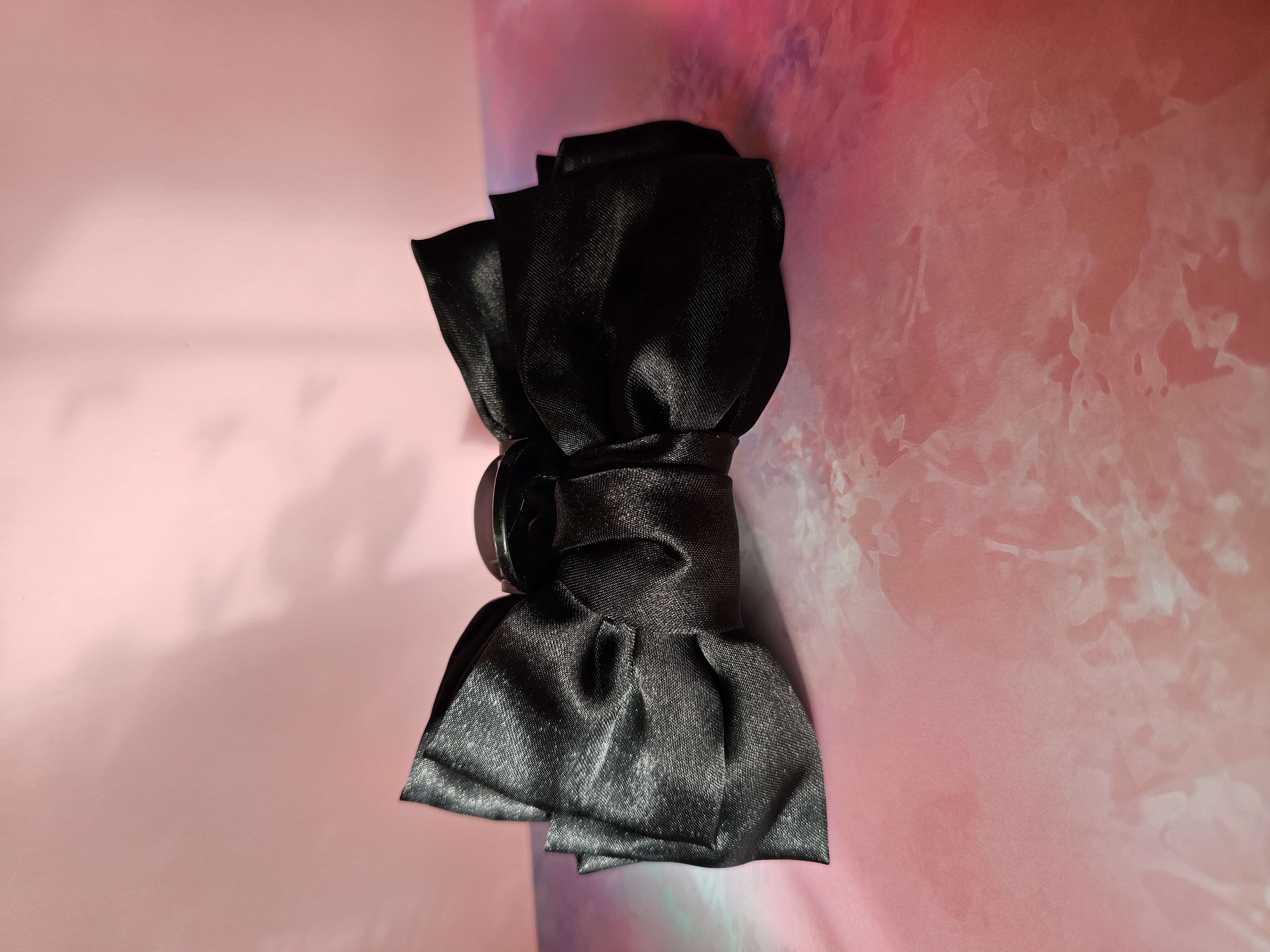 Plaukų segtukas - didelis juodas kaspinas