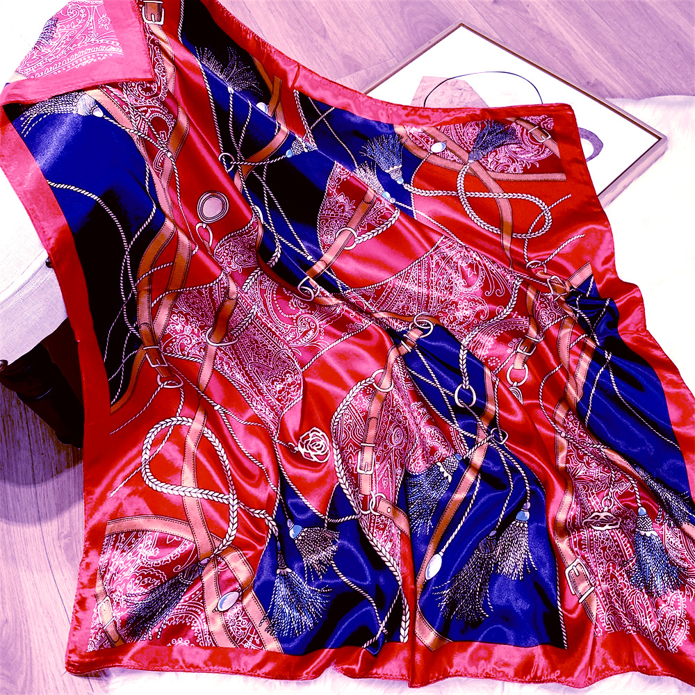 Oversized Designer Satin Scarf