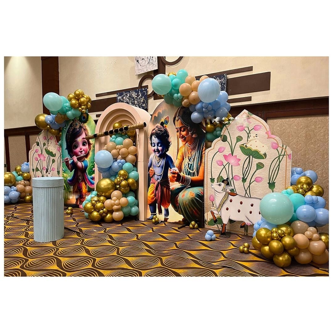 Krishna Theme Decor 🌿🎶