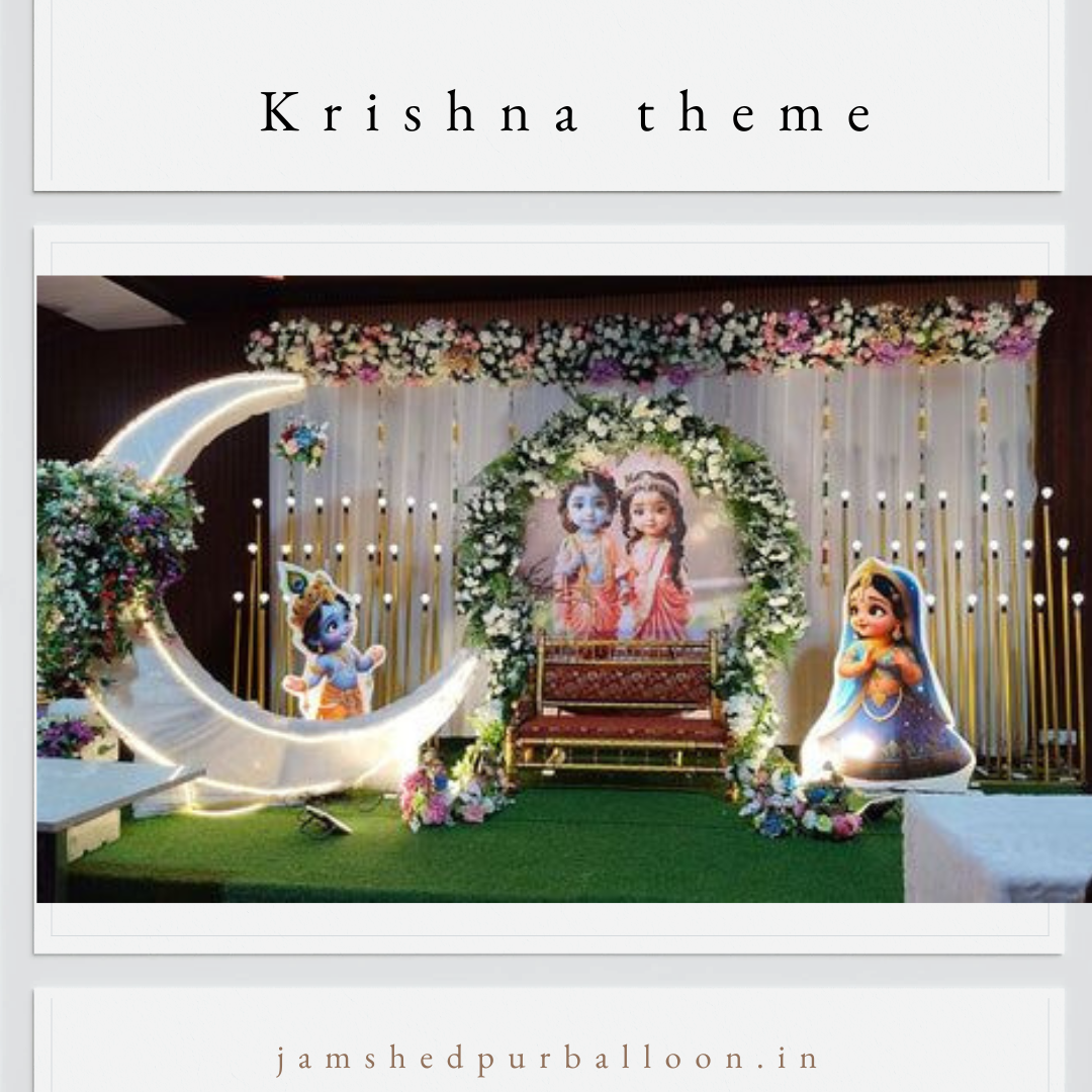 Divine Krishna Theme Birthday Decorations on a Budget
