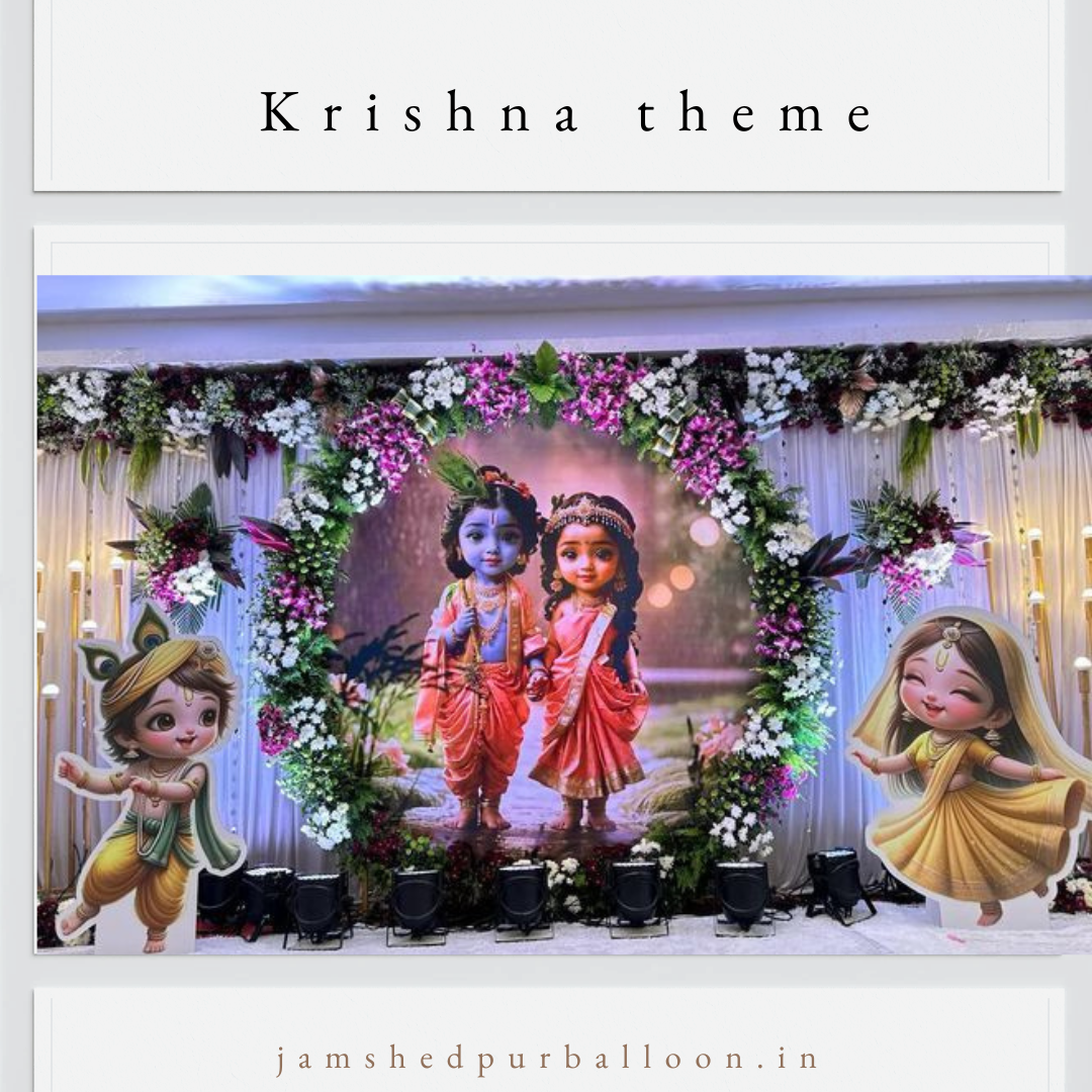 Divine Krishna Theme Birthday Decorations on a Budget