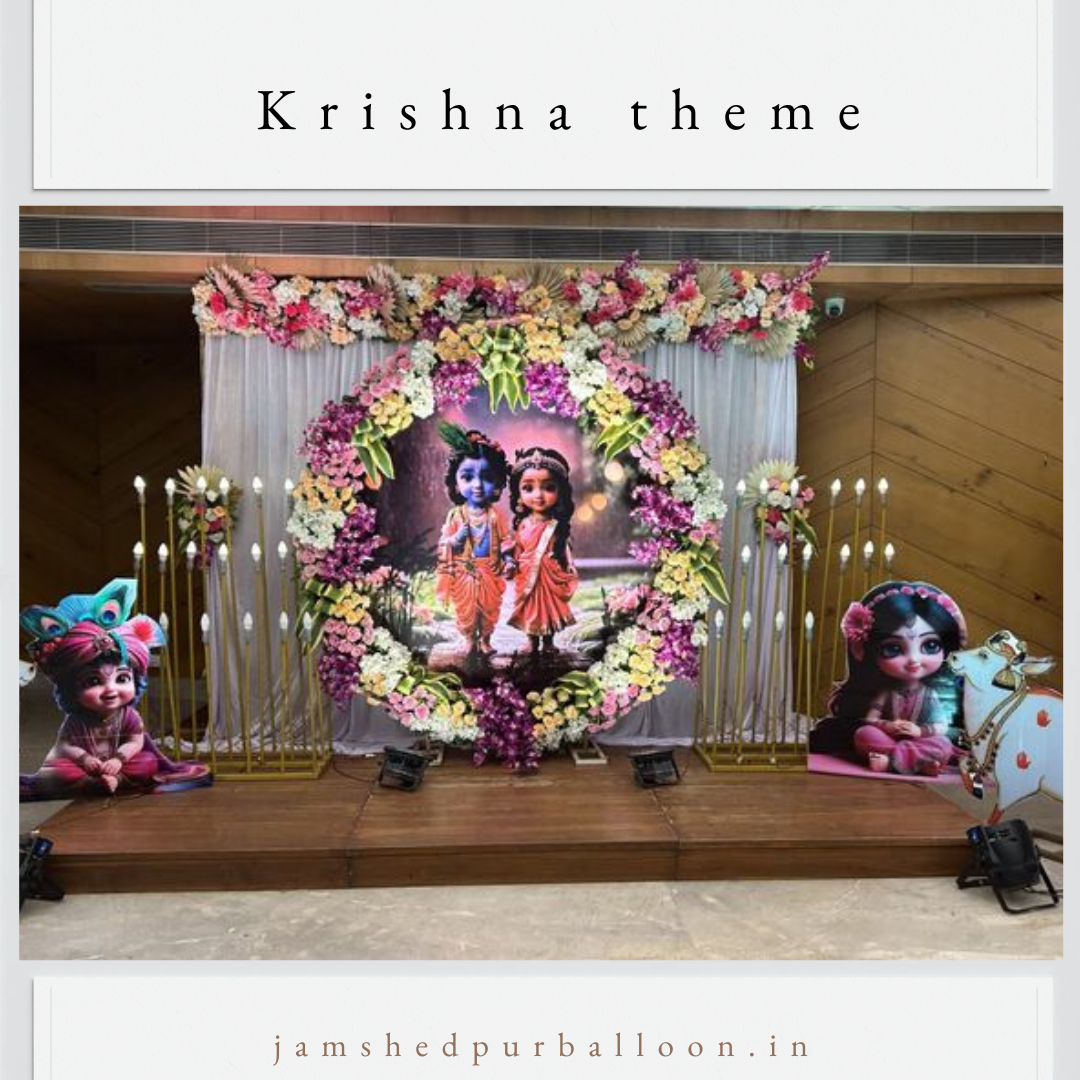 Divine Krishna Theme Birthday Decorations on a Budget