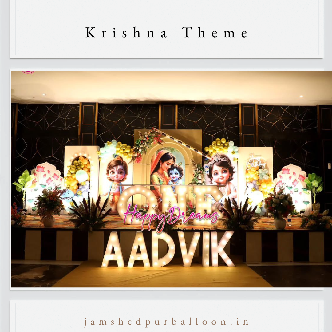 Divine Krishna Theme Birthday Decorations on a Budget