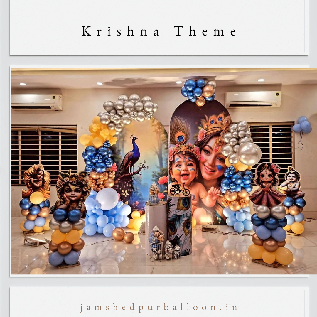 Divine Krishna Theme Birthday Decorations on a Budget