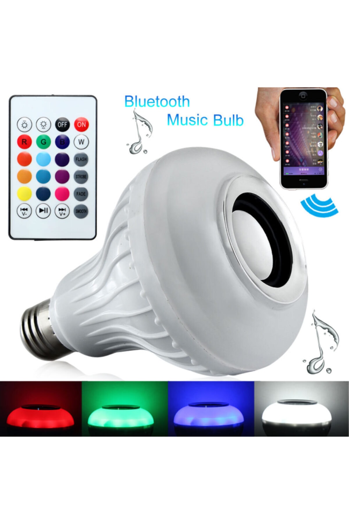 Bluetooth Hoparlör Akıllı Led Ampül Lamba