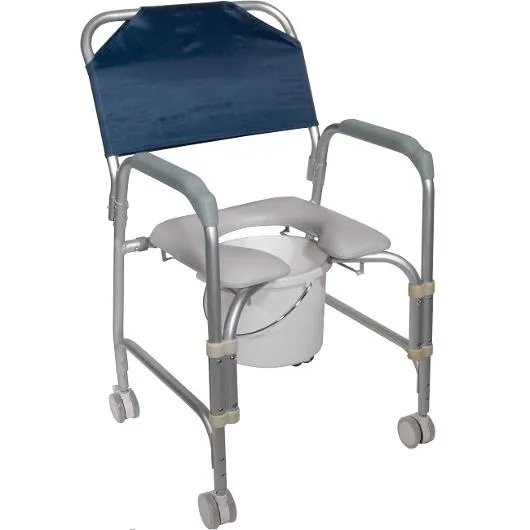 Mobile Shower Chair and Commode with Casters