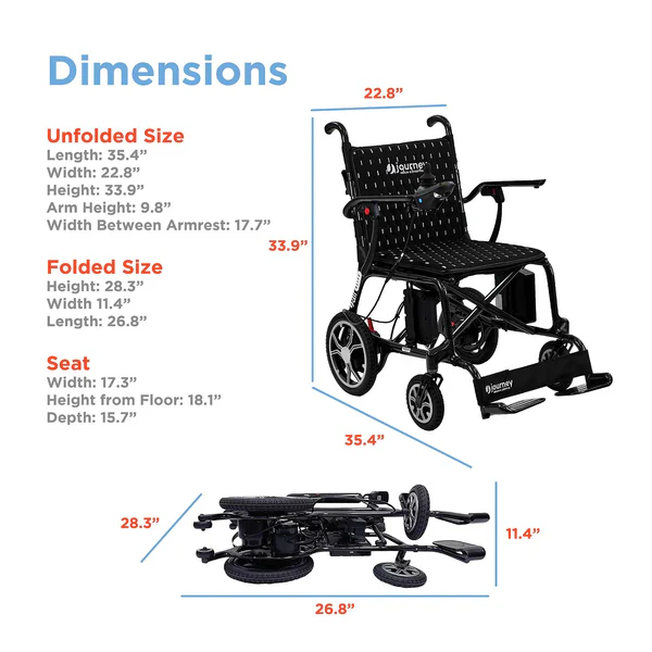 Journey Air Elite Lightweight Folding Power Chair with Carbon Fiber Frame