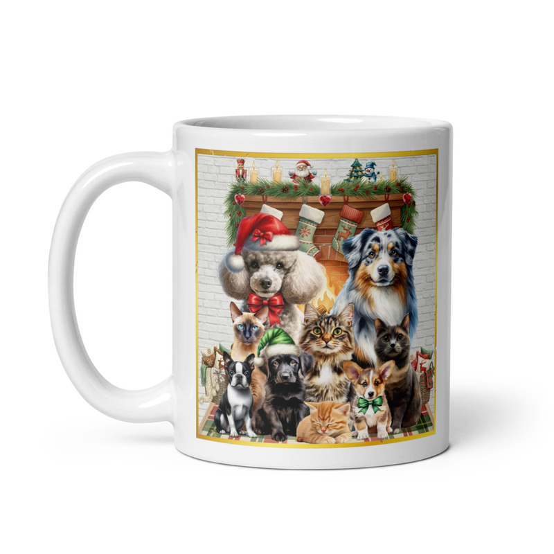 Christmas Pets white mug