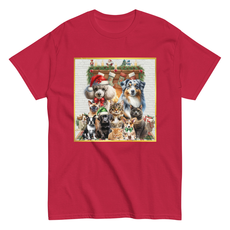 Christmas pets unisex tee