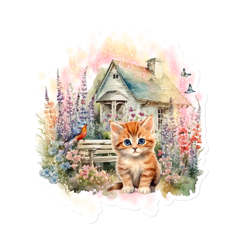 Orange stripe kitten magnet