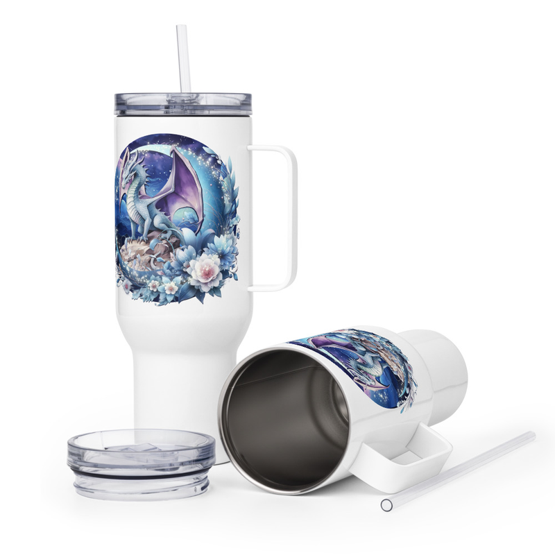 Dragon floral travel mug