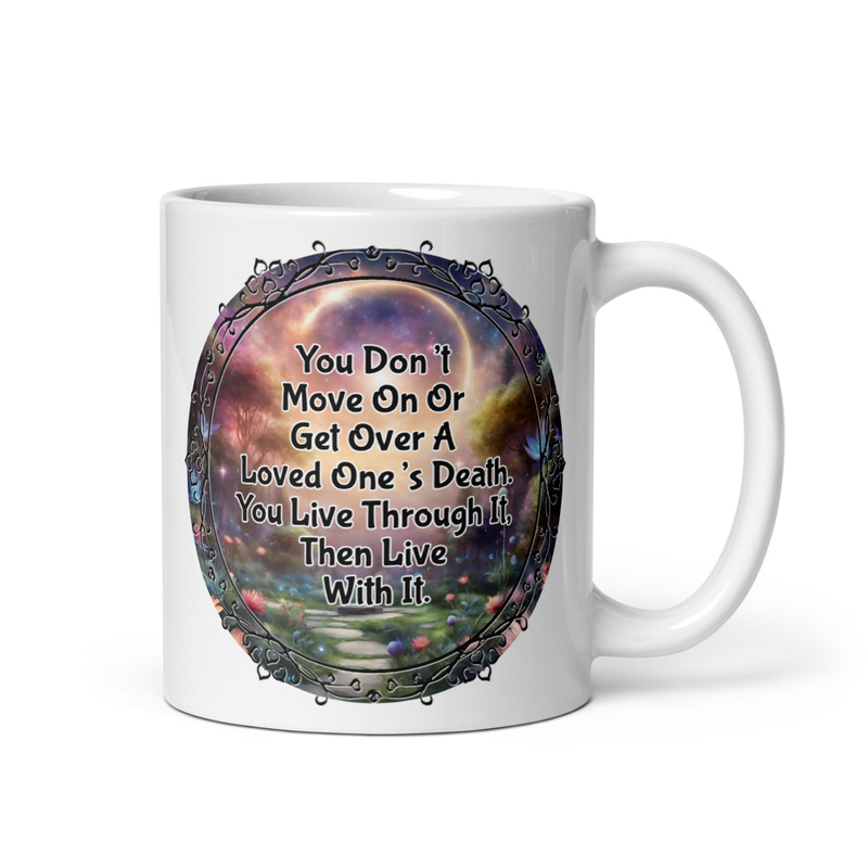 Living With Death white mug