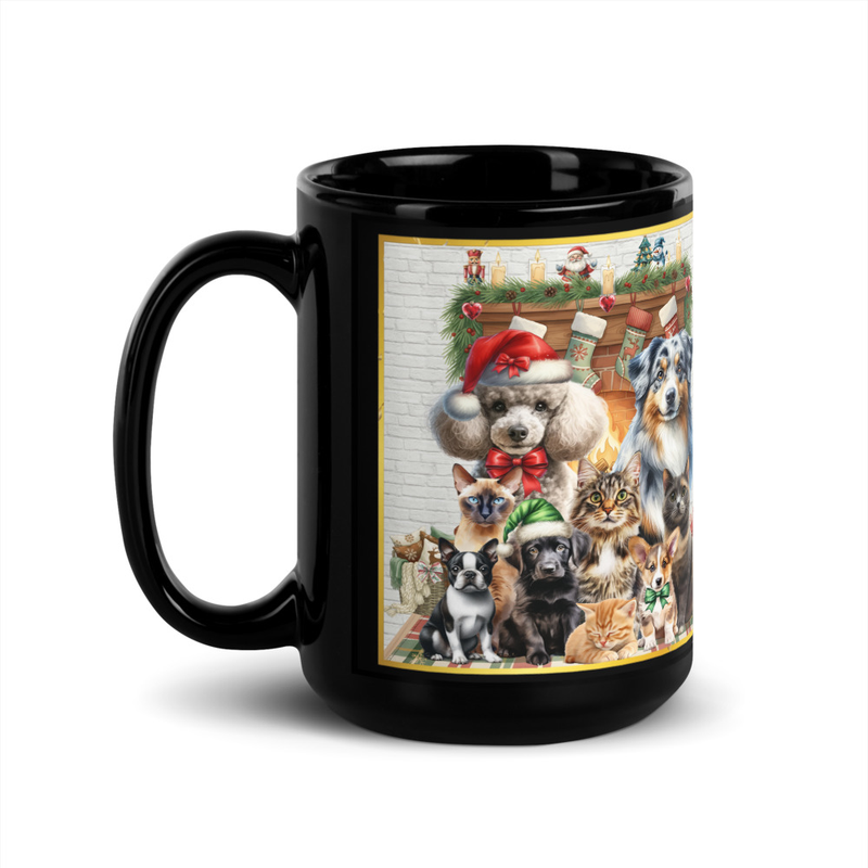 Christmas Pets black mug